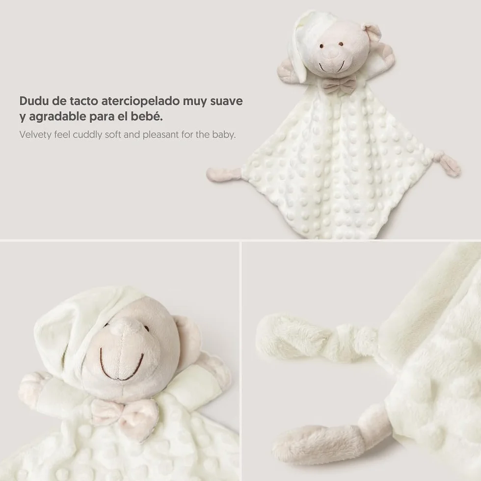 Interbaby Couverture Bébé Naissance Bulles 80x110cm + Peluche Ourson 28x17cm Coffret Cadeau Beige