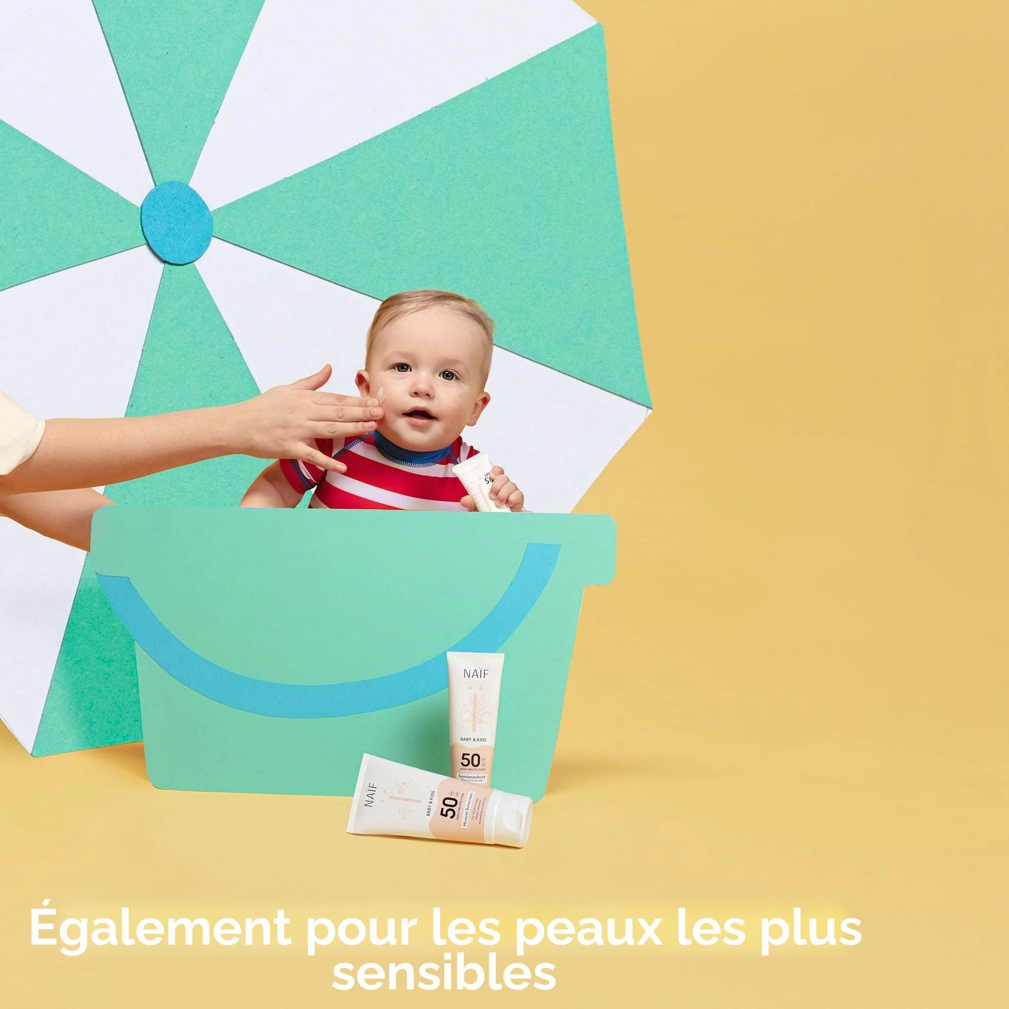 Naïf Crème Solaire Minérale Bébé & Enfant SPF 50 Protection UVA/UVB Résistante à l’Eau 30 ml