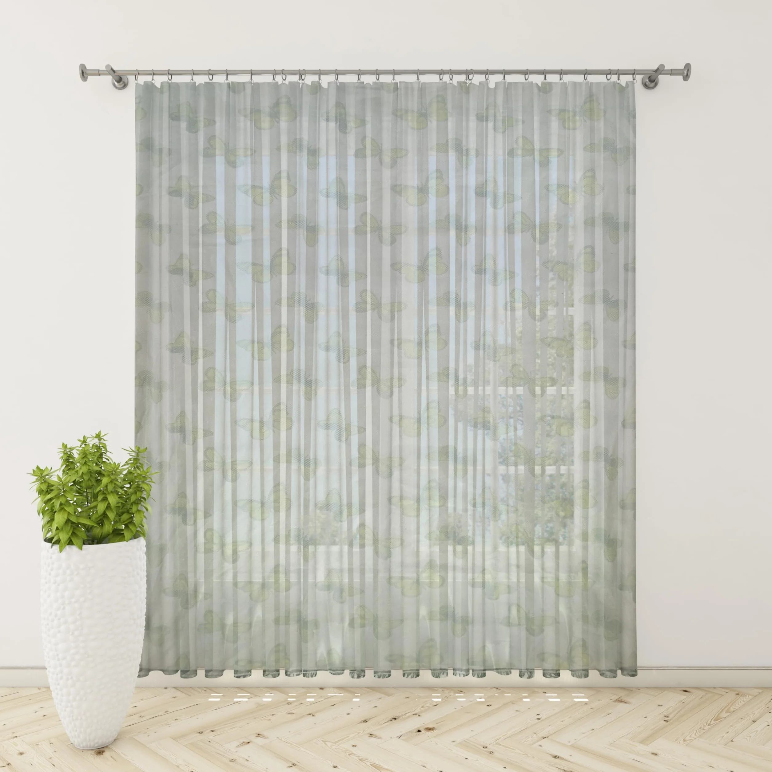 Rideau moustiquaire en maille anti-insectes 150 x 250 cm vert avec anneaux
