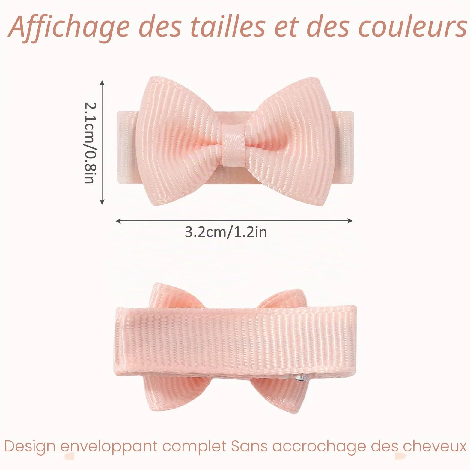 Choicbaby 40 Pièces Barrettes Cheveux Fille, 1,2 Pouces (3 cm) Mini Clips à Cheveux avec Arc