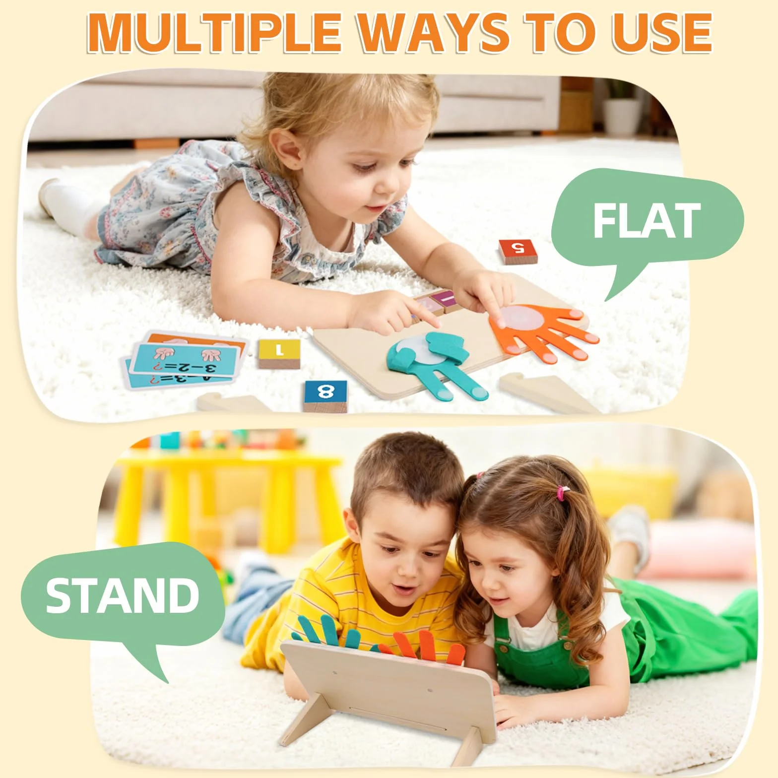 Jouets Montessori Mathématiques Jouet de Comptage en Bois pour Enfants 3-5 Ans Apprendre à Compter Éducatif Préscolaire