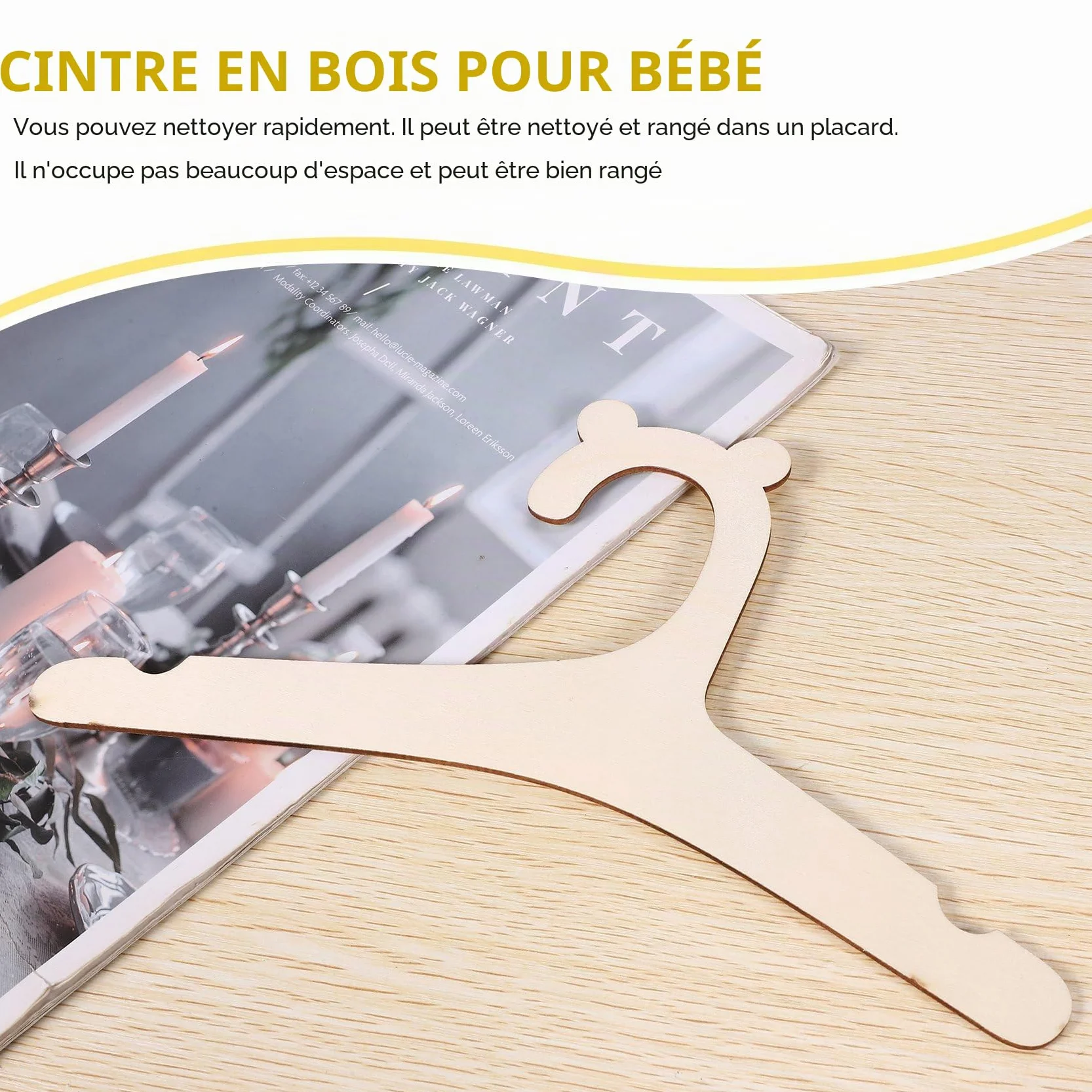 Lot de 30 cintres en bois pour vêtements