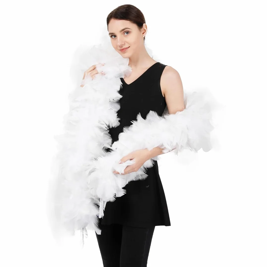 Boas de déguisement pour enfants, Écharpe en plumes blanches 2 m, décoration mariage
