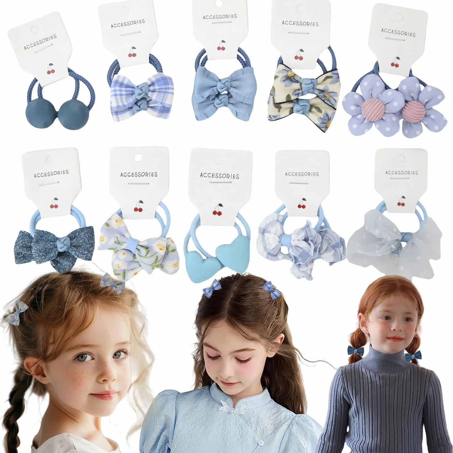 Pack de 20 chouchous pour bébé, élastiques cheveux 3,5 cm, serre-tête nœud, accessoires capillaires filles