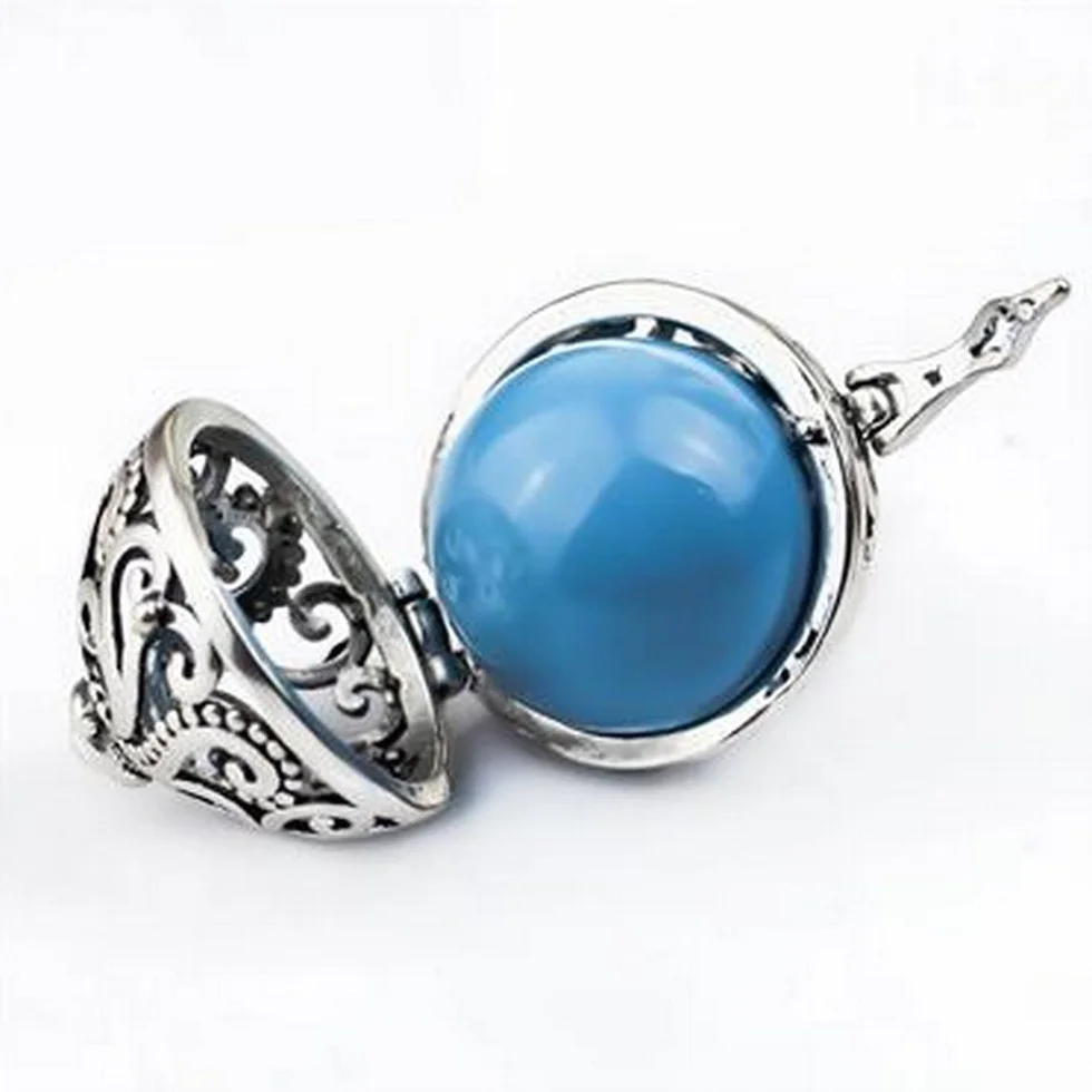 Pendentif Bijou Argent Grossesse Bola Arabesque Bleu