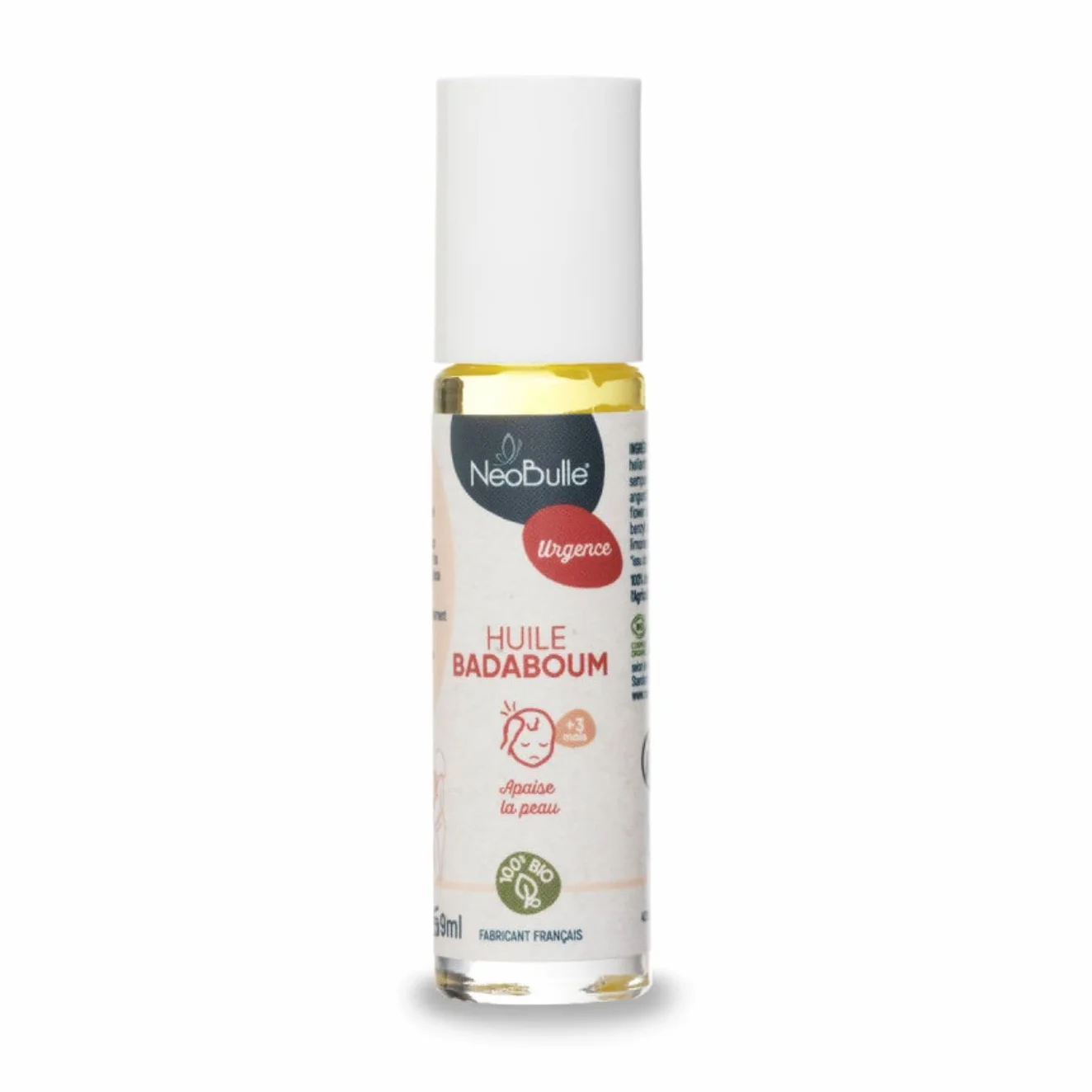 Huile Badaboum NéoBulle Roll-On 9ml - Apaise la Peau - Application Localisée - Ingrédients Bio