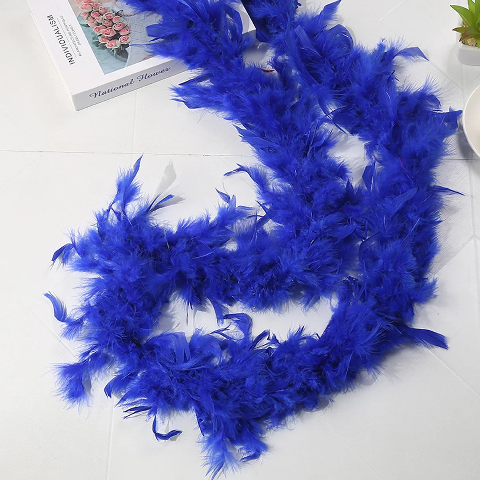 Boa à Plumes 4PCS avec Lunettes de Soleil Coeurs pour Halloween Fête