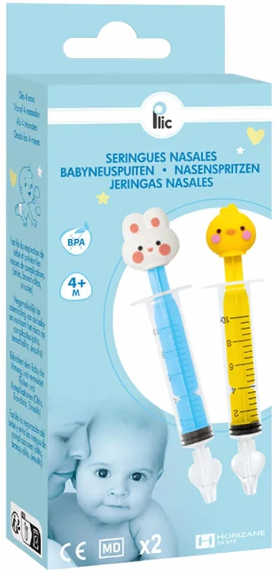 PLIC Seringues Nasales en Silicone Médical – Kit Nettoyage Nez Bébé – Lavage Nasal Doux – 10 ml – Lot de 2