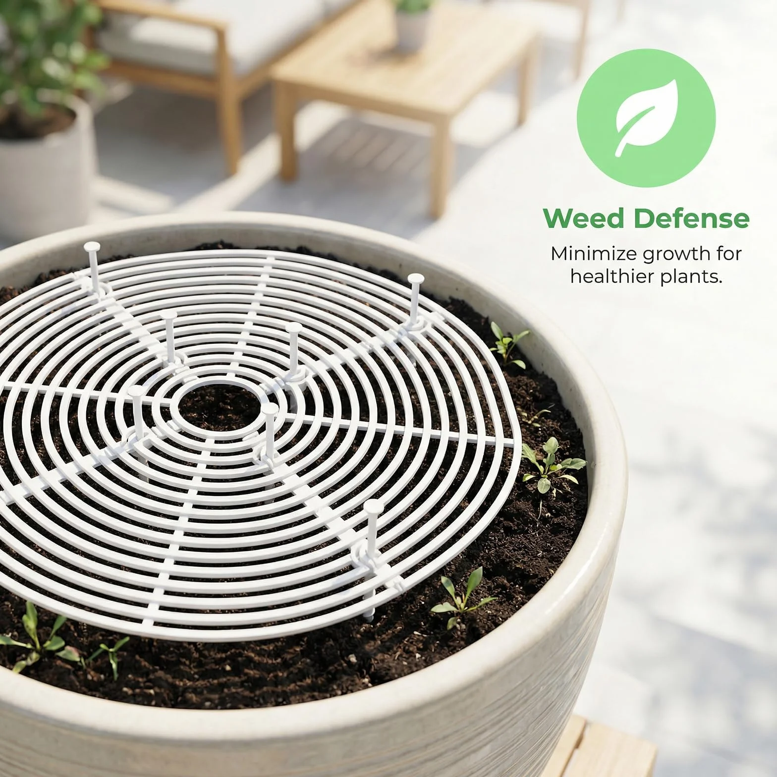 Grilles de Protection pour Pots de Plantes 30 cm, Cache-Pot Découpable Plastique - Protège Plantes Contre Chats et Enfants, Blanc