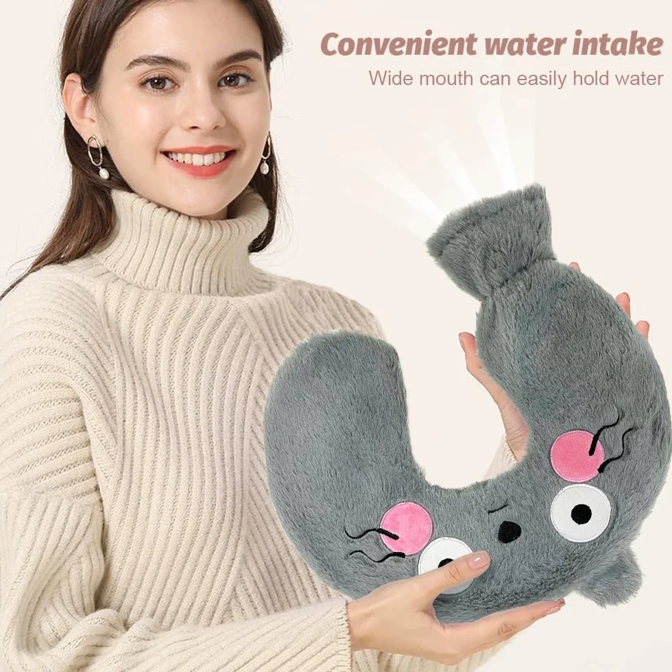 Bouillotte Eau Chaude 1L Avec Housse Cervicale Epaule Coussin Chauffant Neck Relax