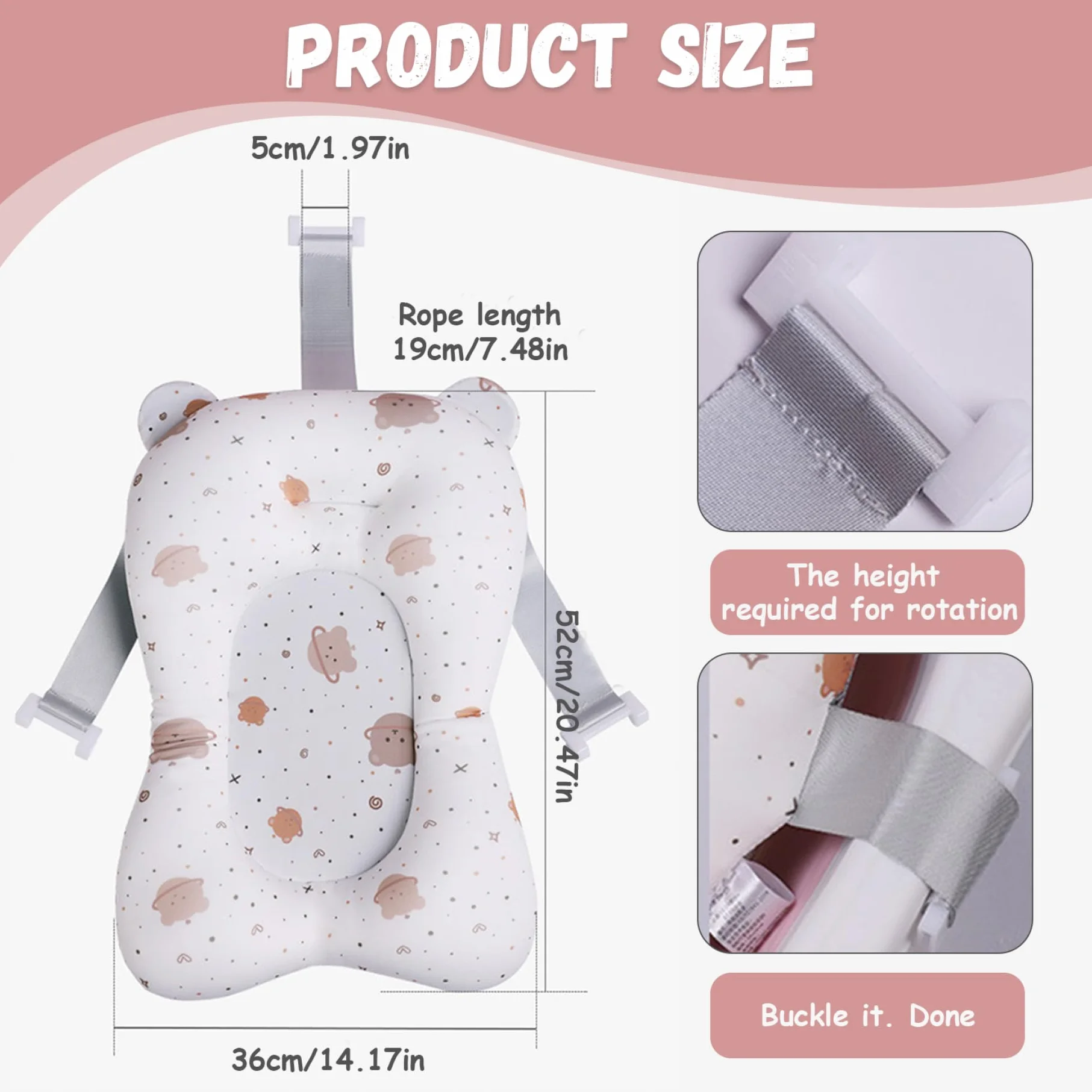 Coussin de baignoire pour bébé antidérapant réglable support de bain nouveau-né