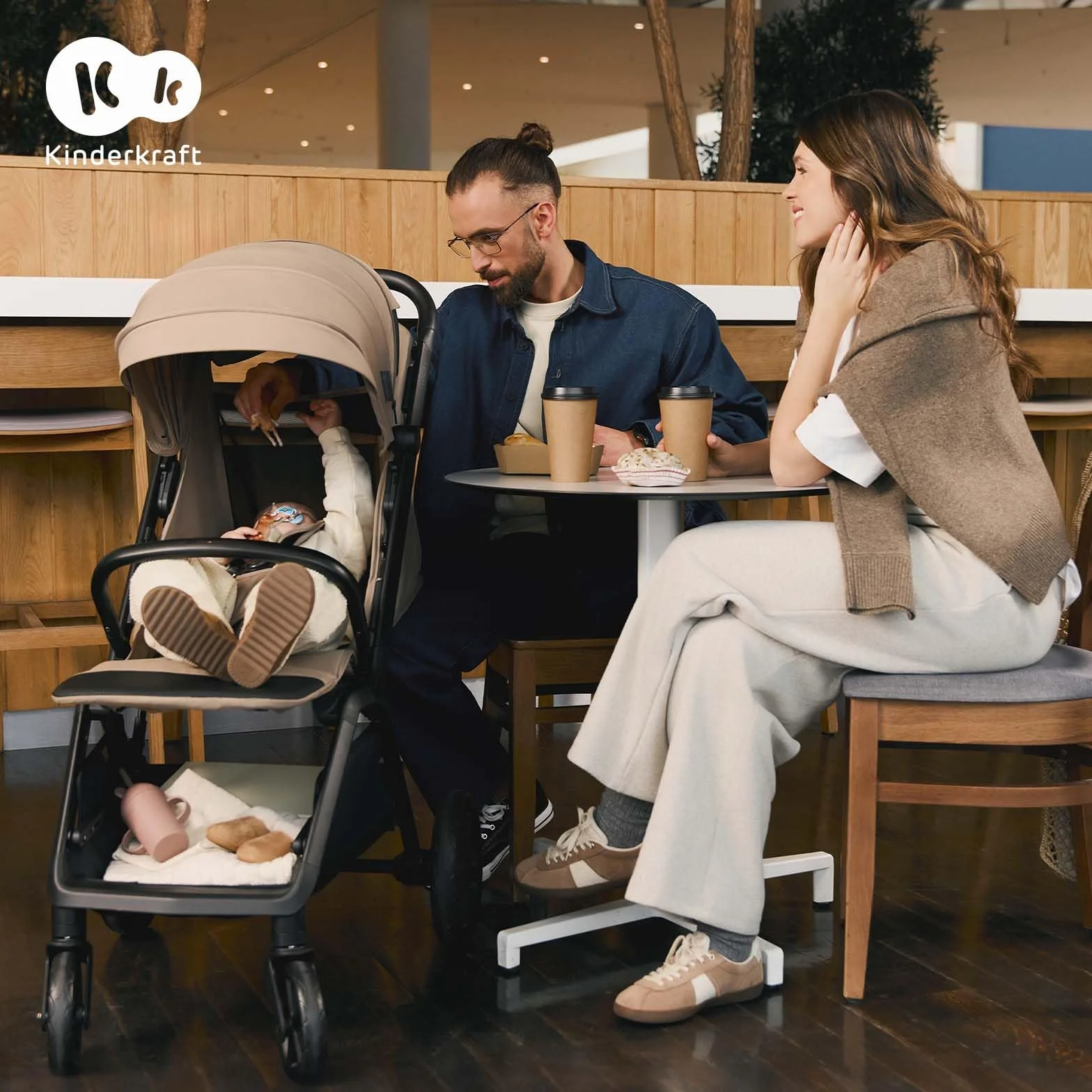Kinderkraft LOOM Poussette compacte et légère, pliage automatique, jusqu’à 22 kg, Vert