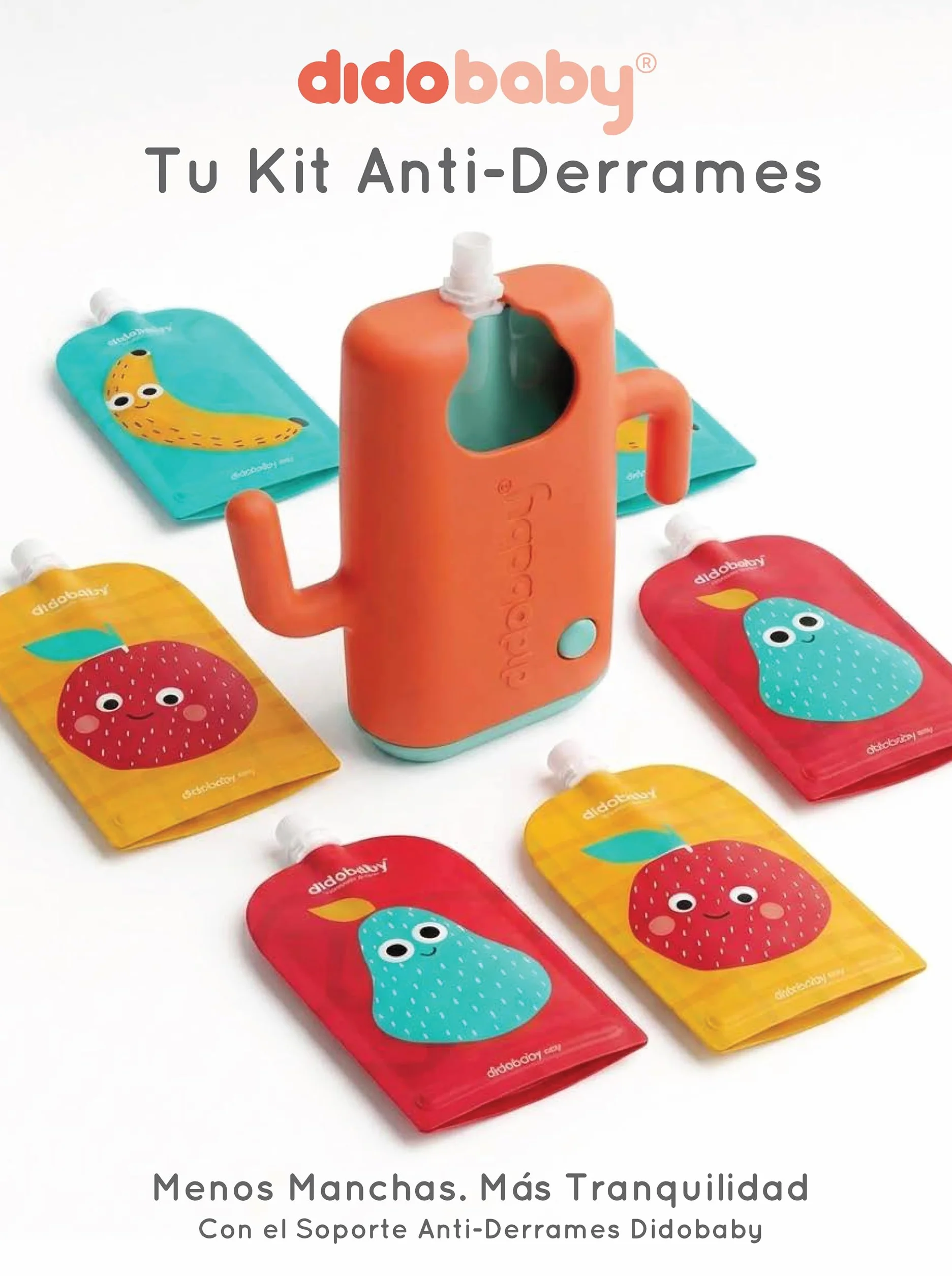 Gourdes Réutilisables Bébé Lot de 6 – Gourde Compote Rechargeable Sans BPA – Didobaby