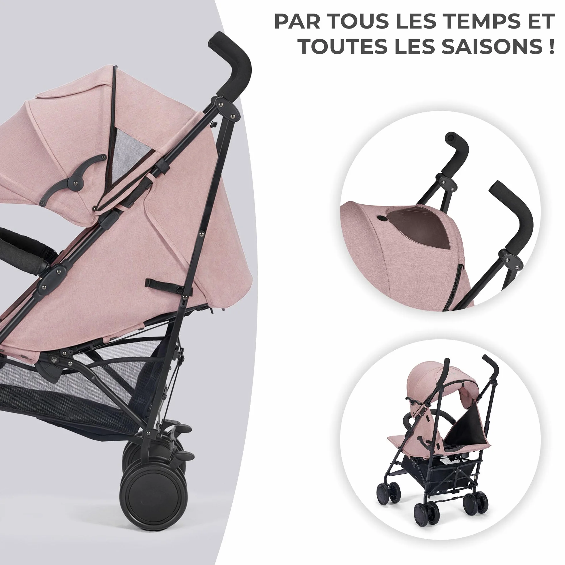 Kinderkraft Poussette Canne SIESTA, Pliable/Compacte, jusqu'à 22 kg, Rose