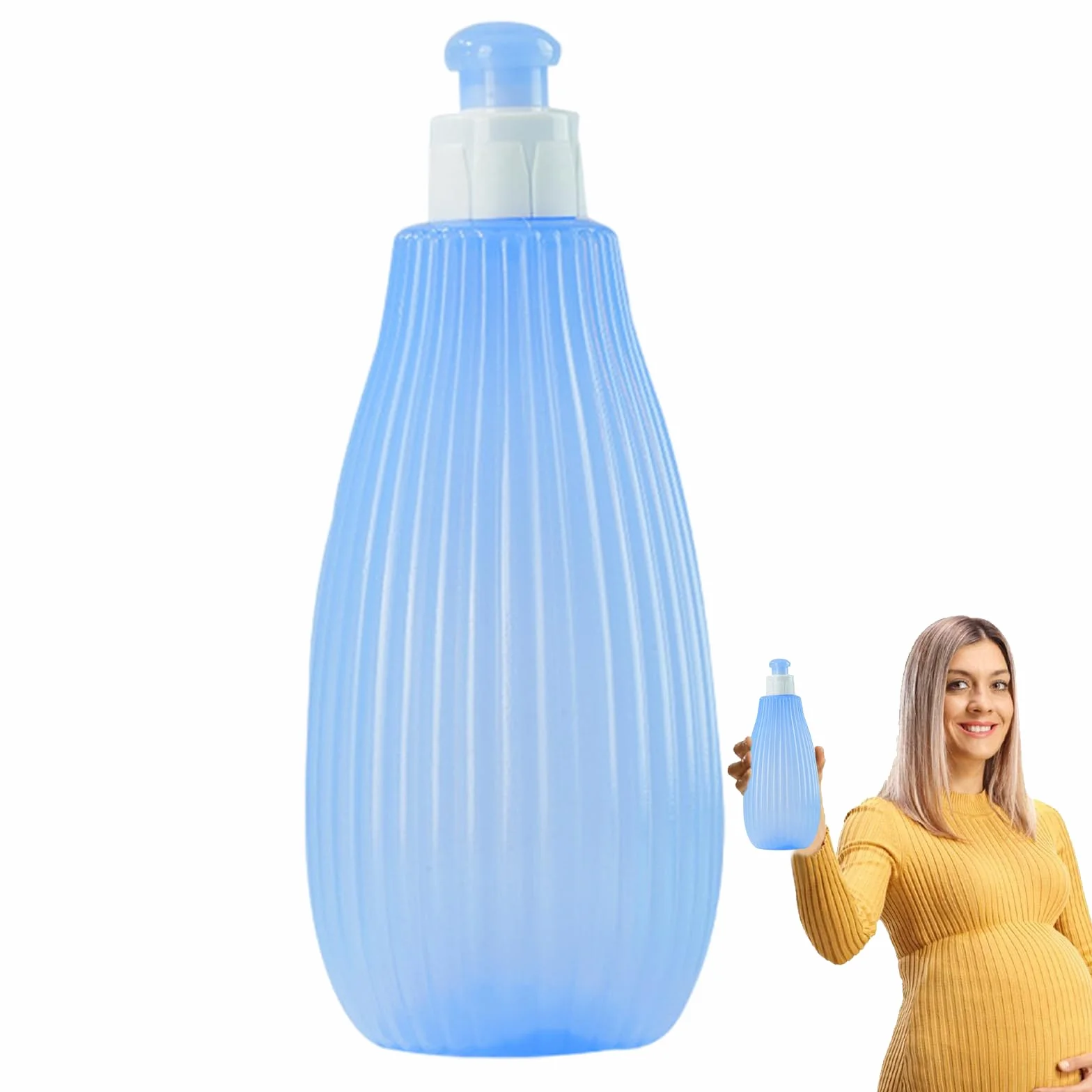 Poudouche à shampooing 350 ml pour bébé - bouteille de recharge facile, tasse de rinçage de bain à main