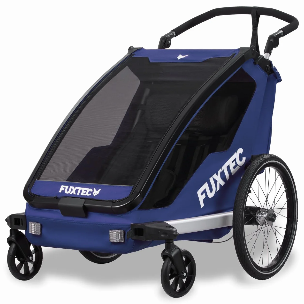 Remorque à Vélo Sport Cruiser Convertible 2 en 1 Aluminium Fuxtec pour 1 ou 2 Enfants