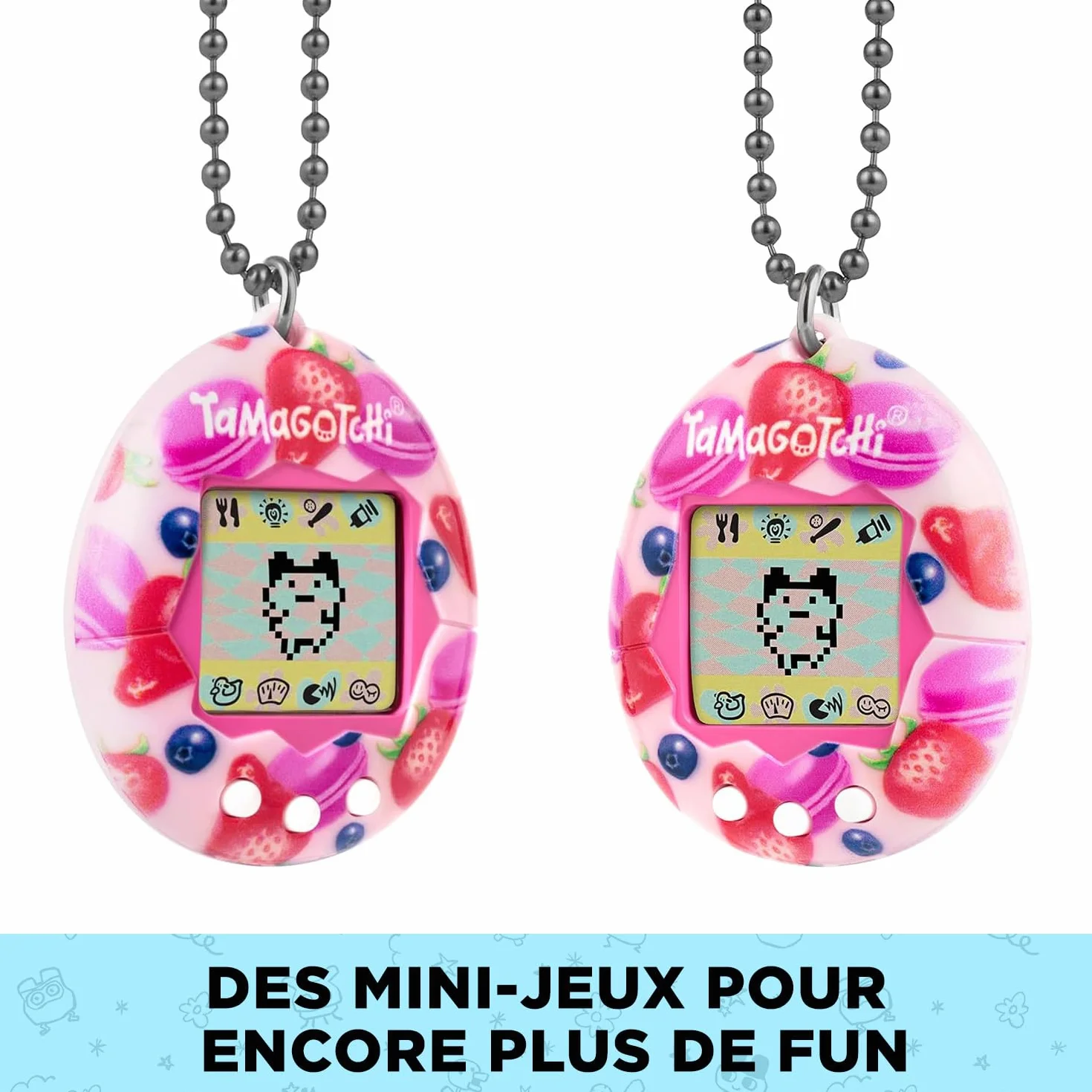 Tamagotchi Original Berry Delicious Animal interactif écran LCD Français 3 Boutons Mini-Jeux Jouet Enfant 8 Ans+