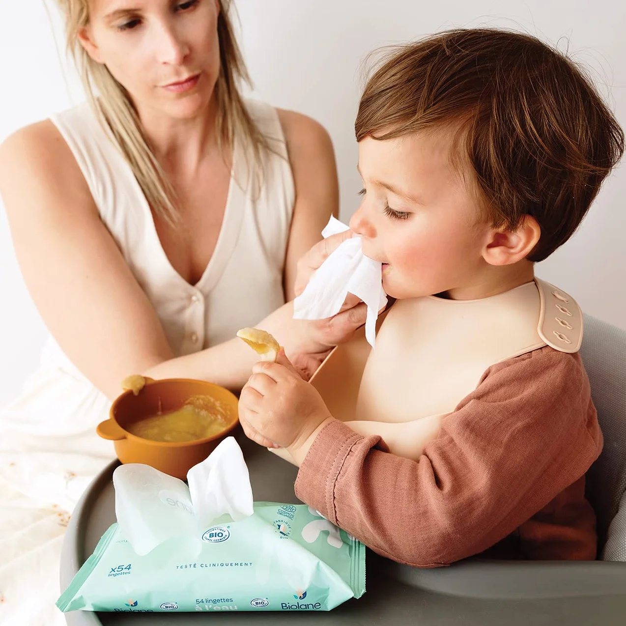 BIOLANE Lingettes à l'eau bio 54 lingettes