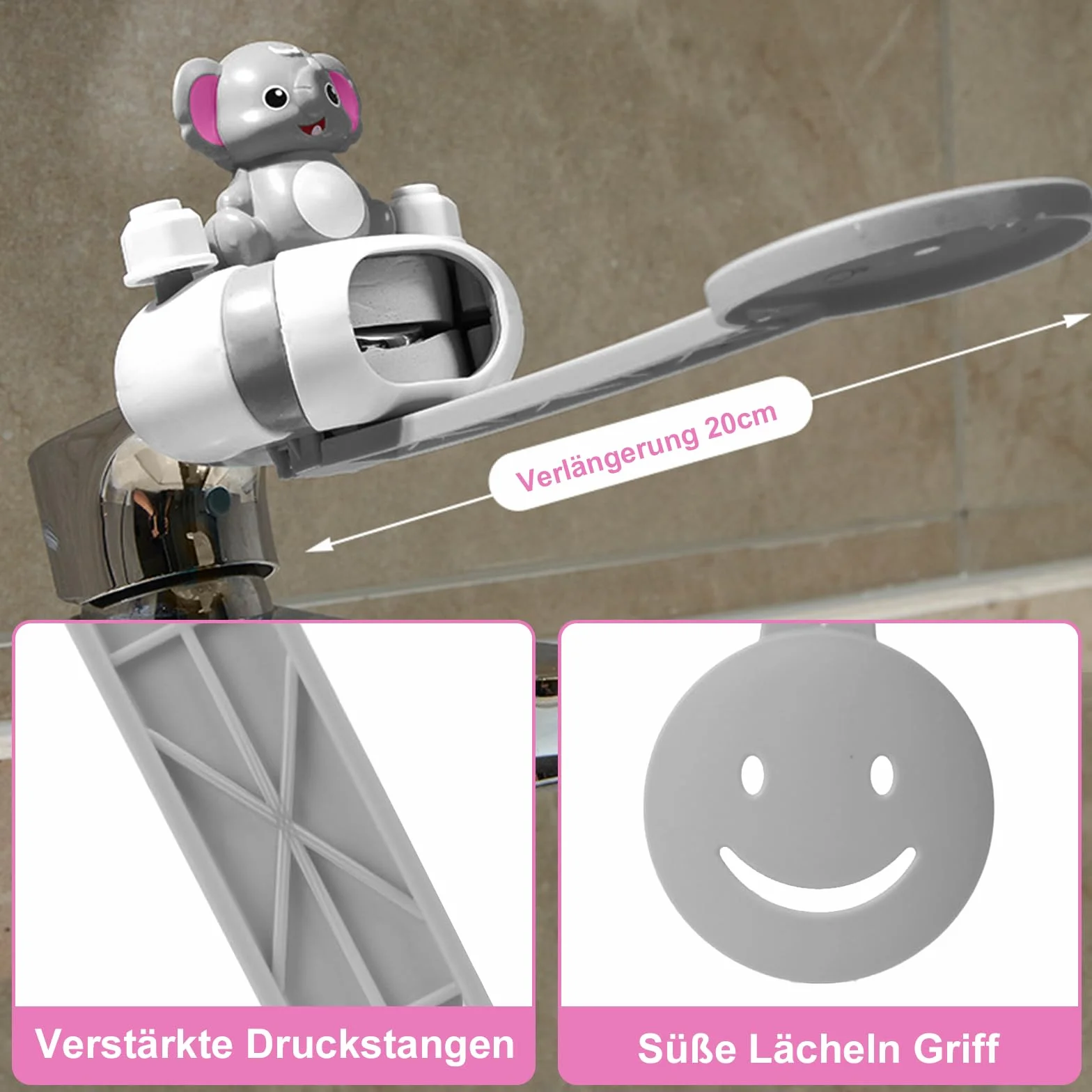 Rallonge de Robinet Enfant Forme d'Éléphant Réglable pour Buse d'Eau, Accessoire Cuisine Salle de Bain