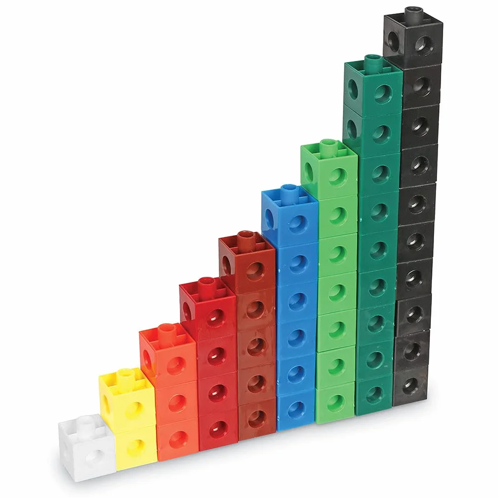 Learning Resources Cubes Éducatifs 100 Pièces Emboîtables 2 cm 10 Couleurs Montessori Mathématiques