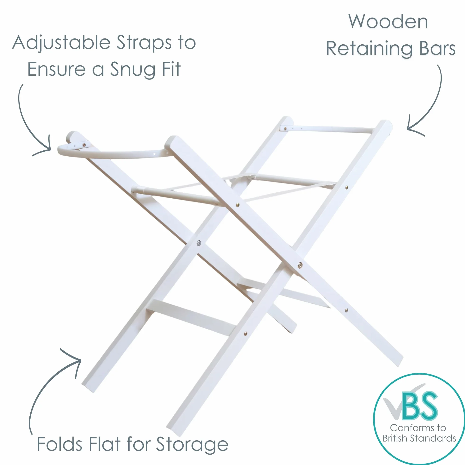 Clair de Lune Support de couffin pliable blanc