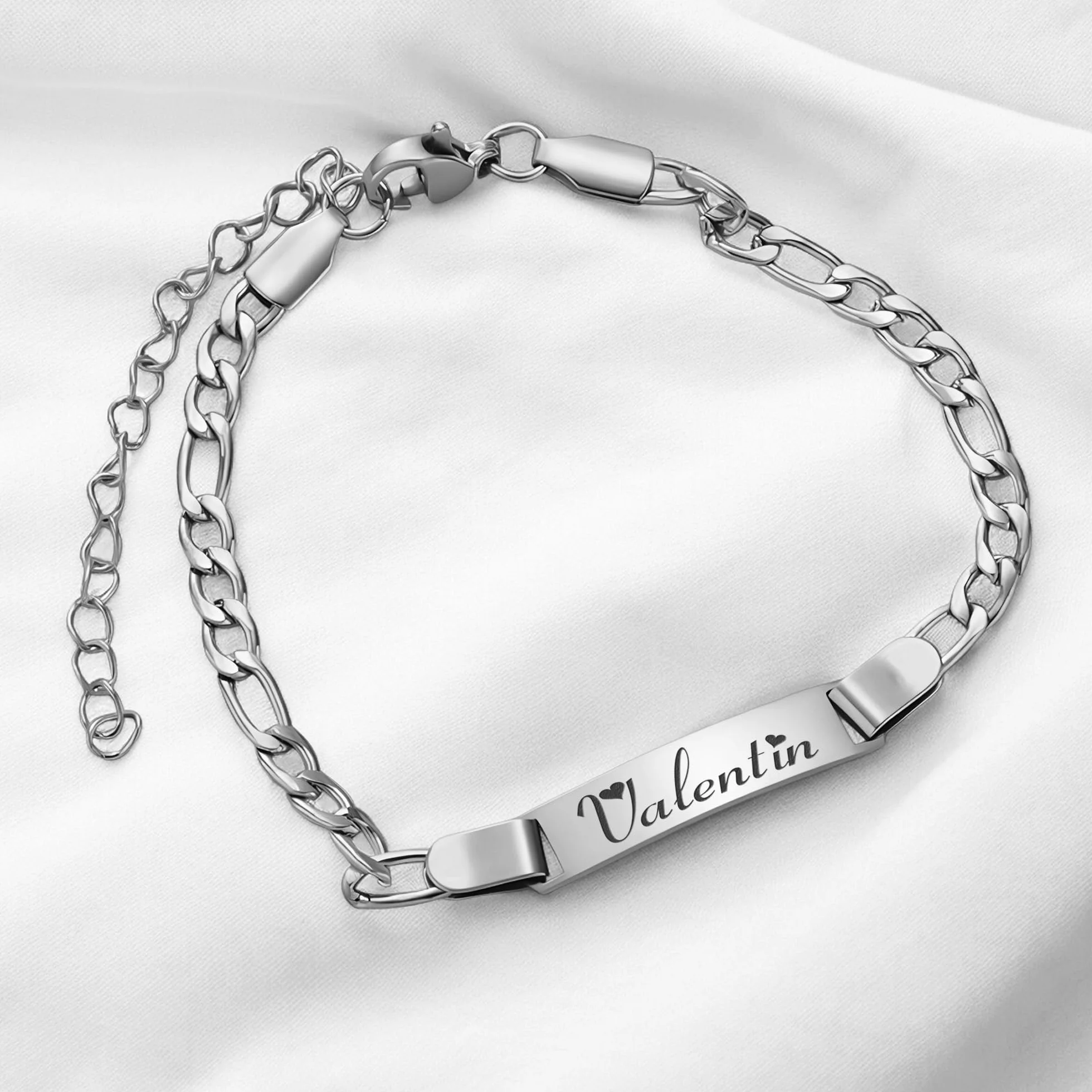 Gourmette enfant personnalisable avec gravure – Bracelet bébé doré ou argent – Prénom gravé cadeau naissance