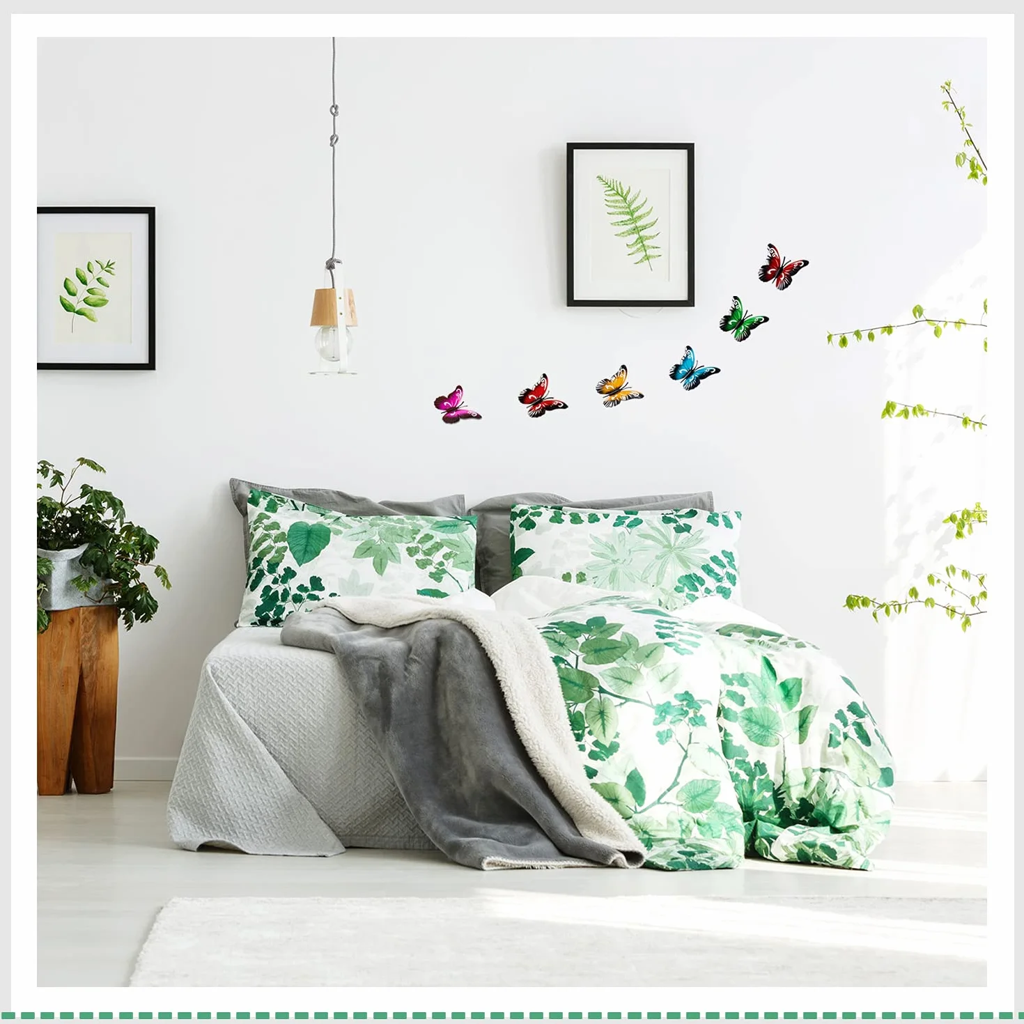 Ripeng 6 Pièces Décoration Murale Papillon en Métal Art Mural Papillon Ornements Suspendus Jardin 3,5 x 2,8 Pouces