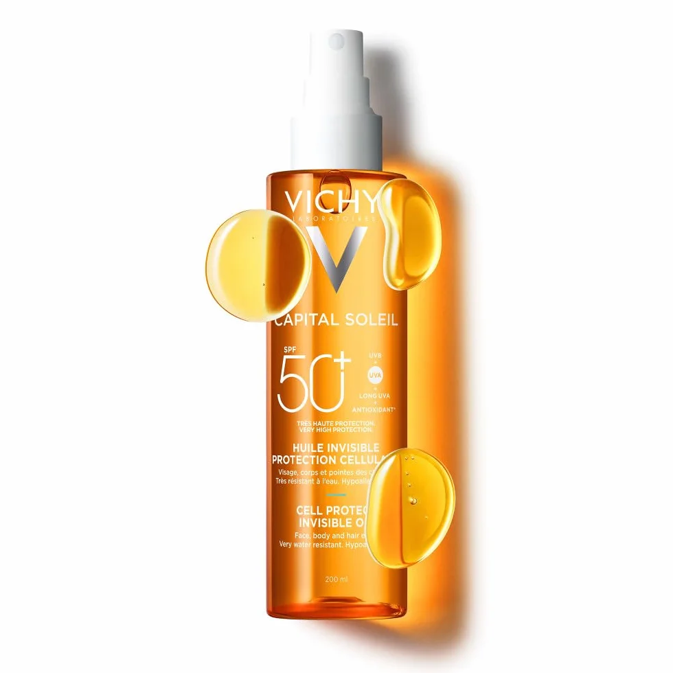 Vichy Capital Soleil Huile Solaire SPF50+ Visage Corps Cheveux 200 ml