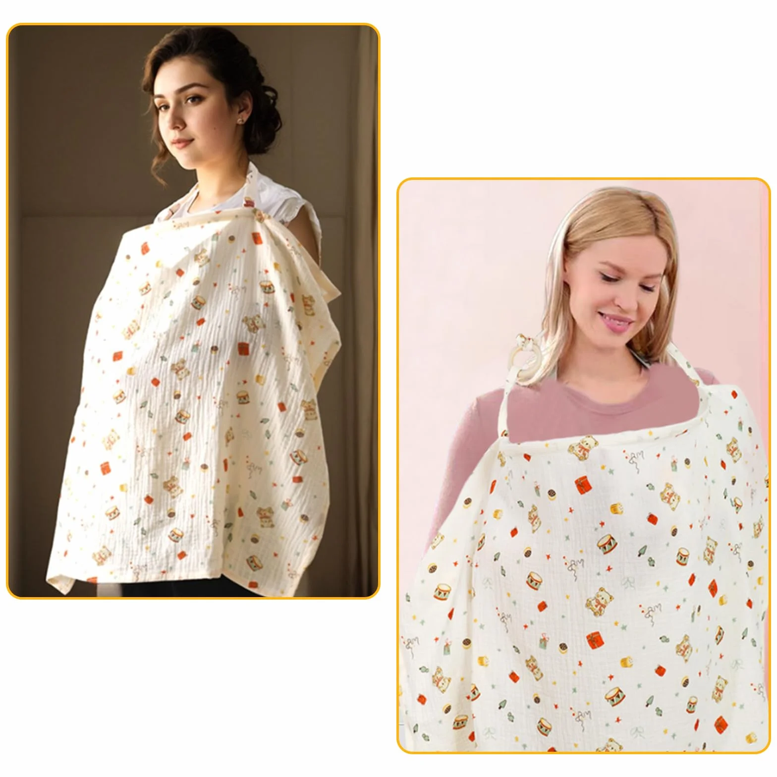 Tablier d'allaitement en mousseline de coton respirant, réglable pour maman, bouclier d'intimité, poncho pour bébé et poussette