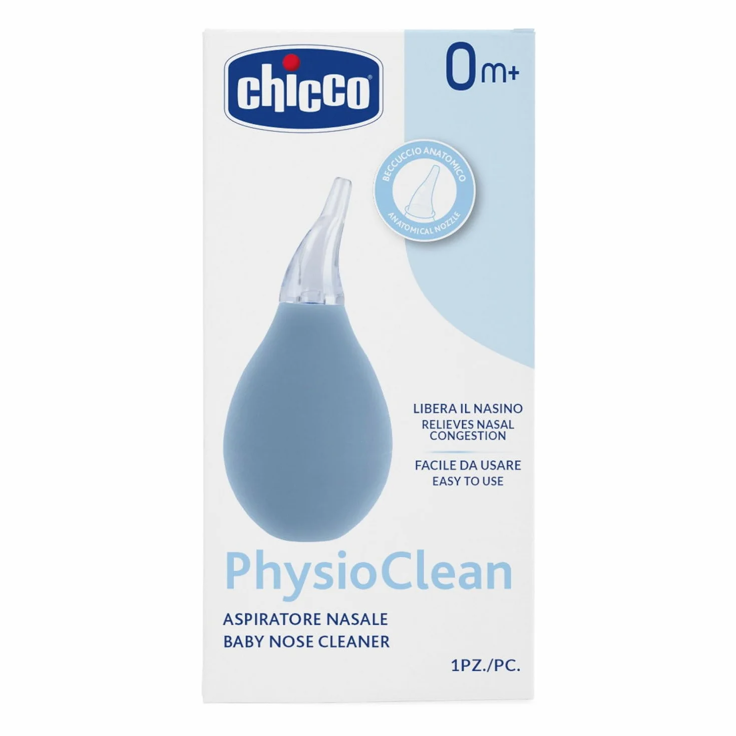 Physioclean Aspirateur nasal bébé, nettoie nez fermé enfants, bec doux, 0 Mois+