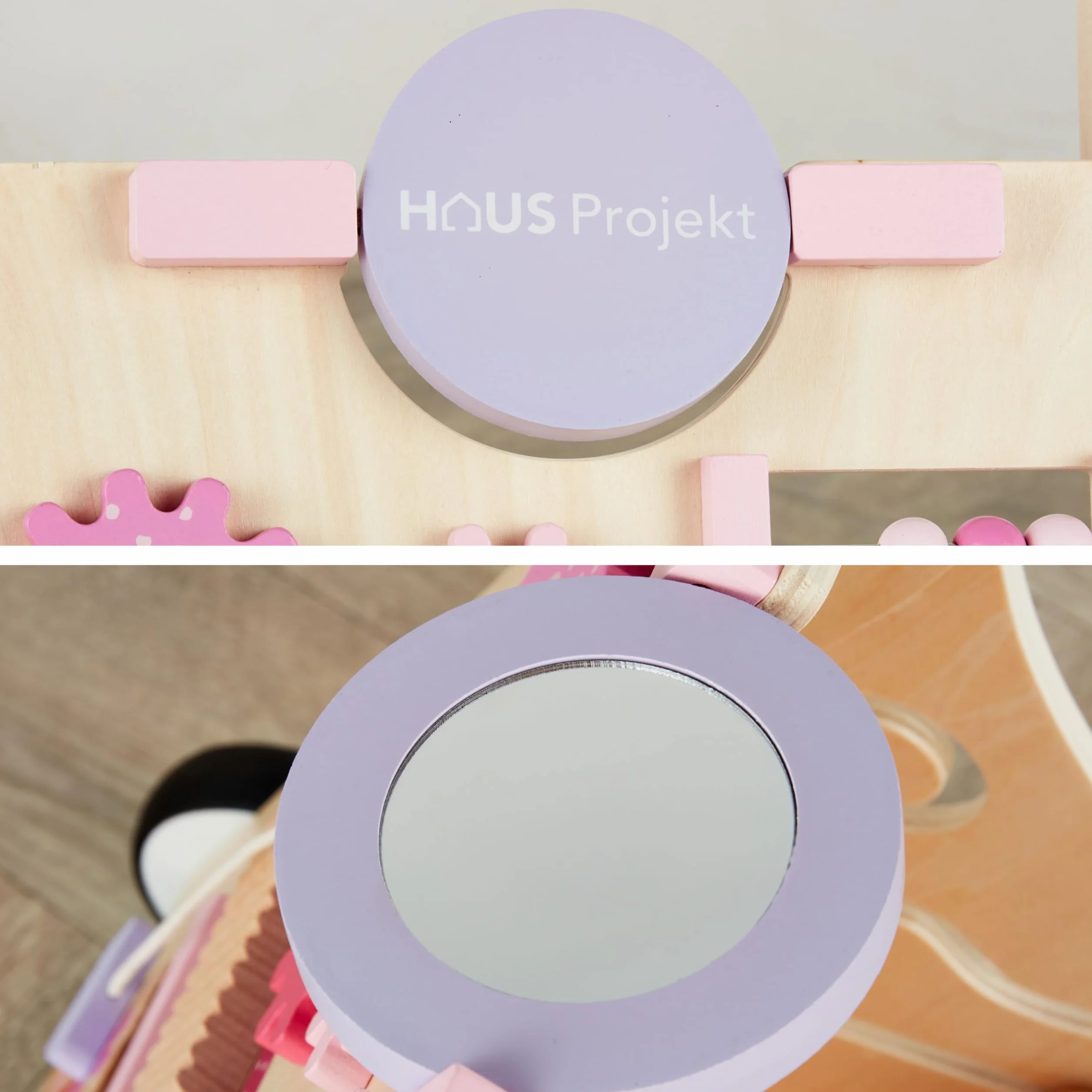 Haus Projekt Chariot de Marche Bois Rose, Trotteur Bébé Bois Activité, Jouet Bébé 1 an, Baby Walker