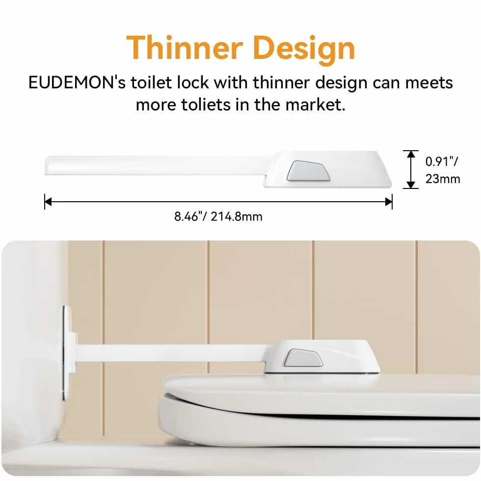 EUDEMON Verrou de sécurité pour siège de toilette bébé enfant, installation facile adhésif sans perçage (blanc)