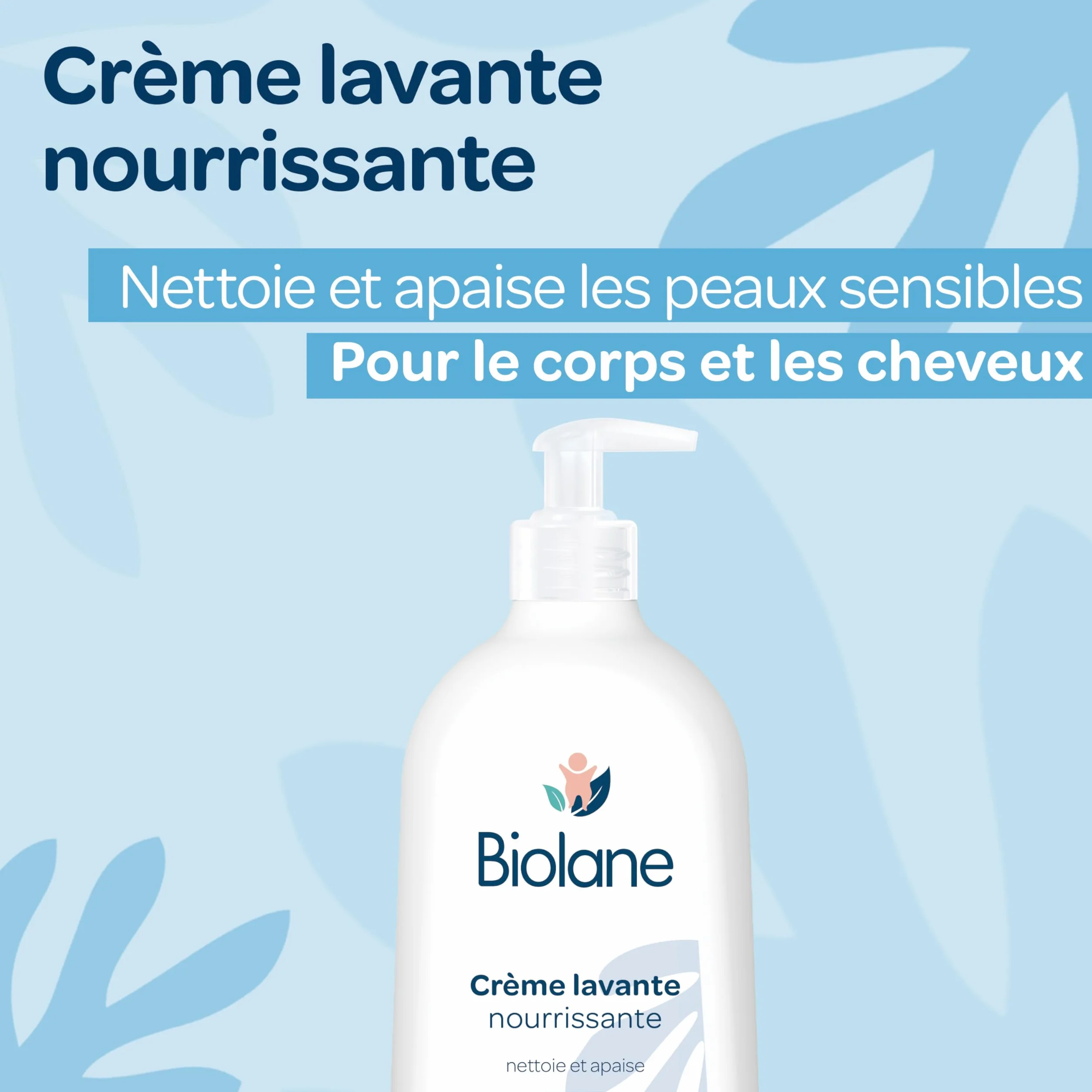BIOLANE Crème Lavante Nourrissante Bébé Corps et Cheveux 750 ml Gel Douche Doux Peau Sensible