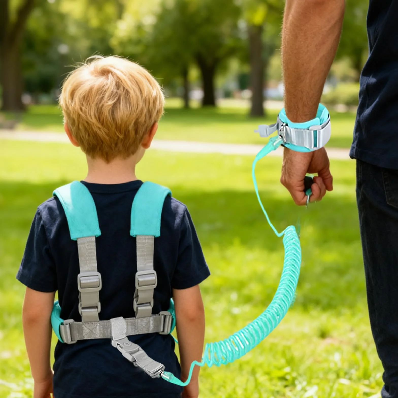 Harnais Enfant Anti-perte Bracelet Sécurité Garçons Filles Vert 2,5m