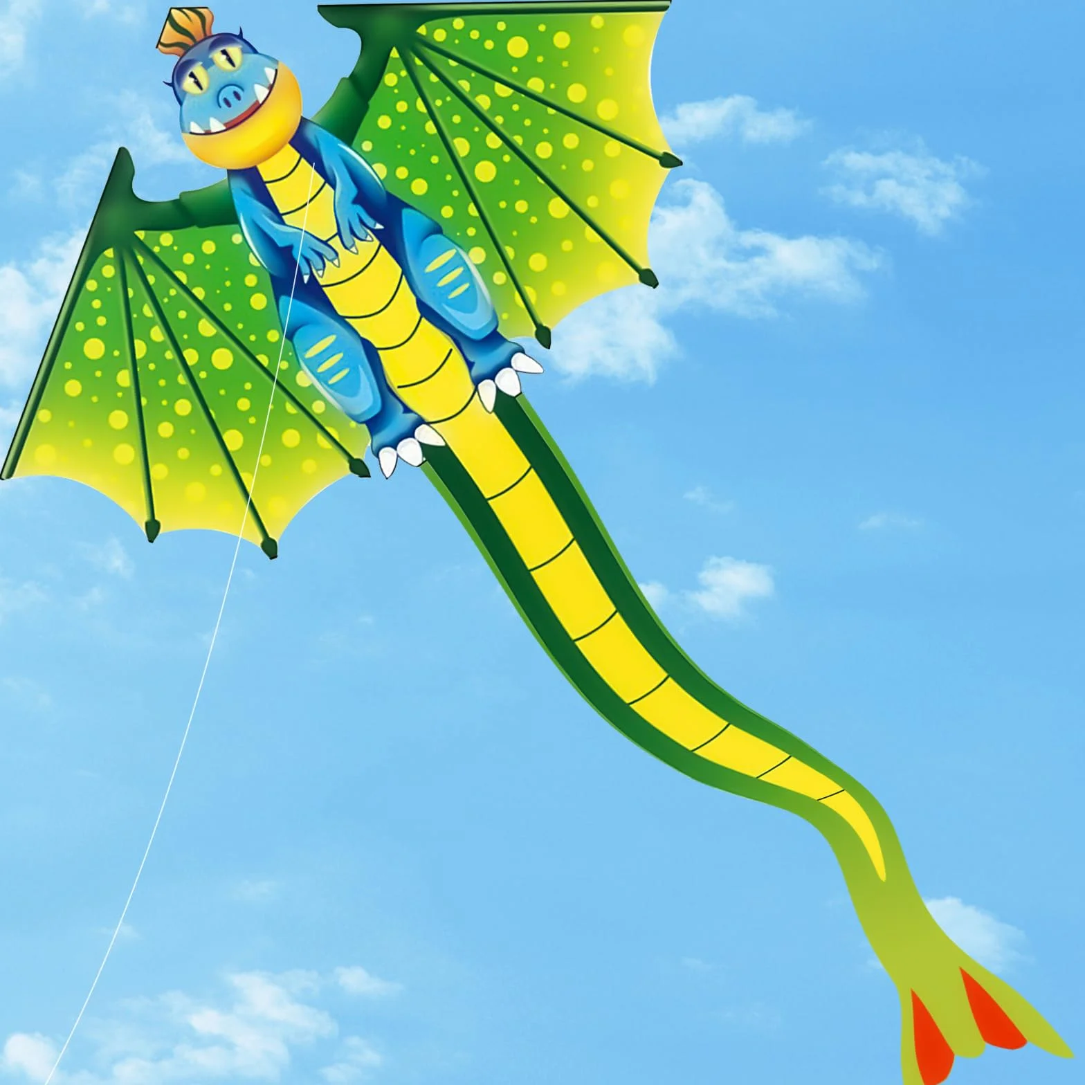 Flintronic Cerf-Volant Enfant 100 Mètres Longue Queue Facile à Voler Plage Parc