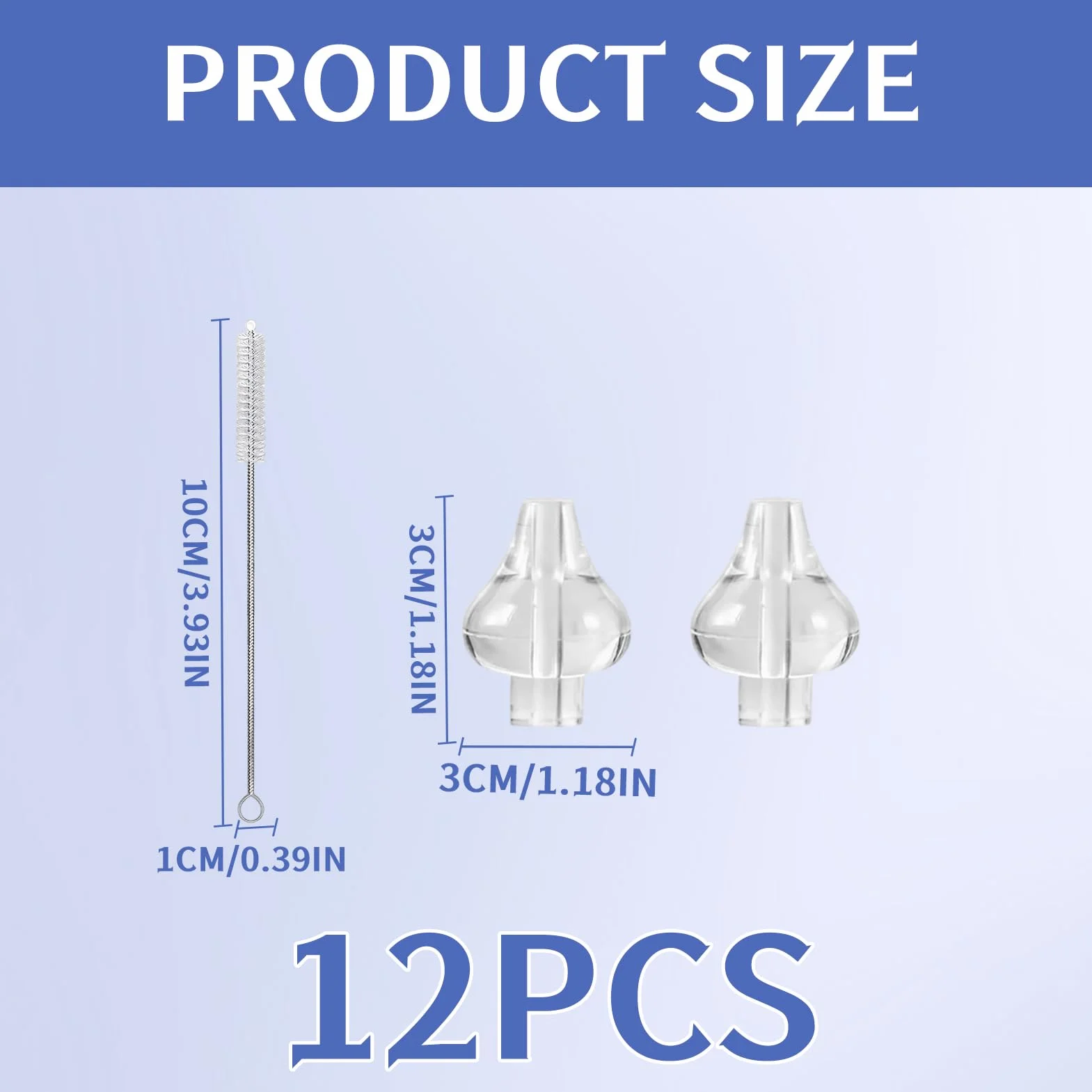 Embout Seringue Nasale Bébé 12 Pièces Silicone Souple avec Brosse