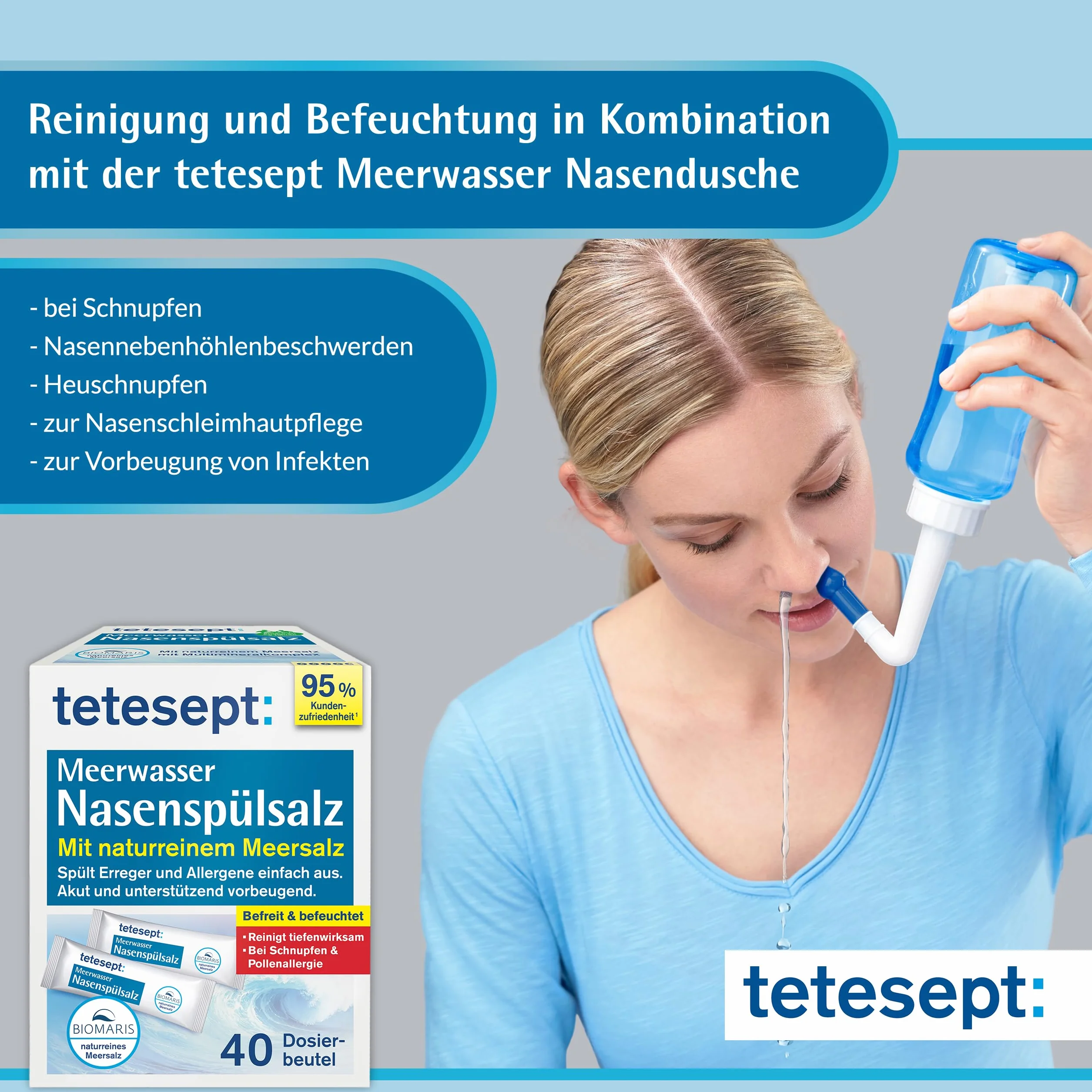 tetesept Sel de lavage nasal à l'eau de mer