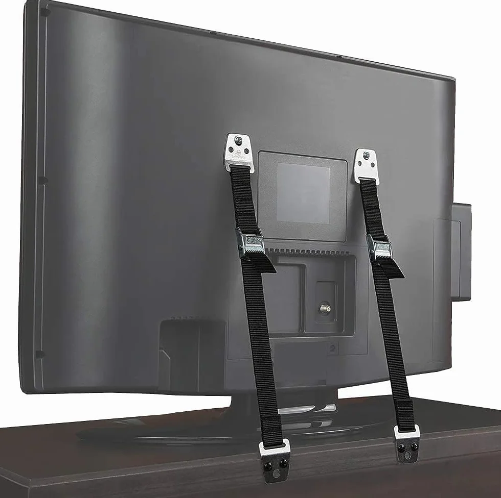 BOOTWO Lot de 2 Sangles Anti-basculement pour Meubles et TV Sécurité Bébés Enfants Réglables