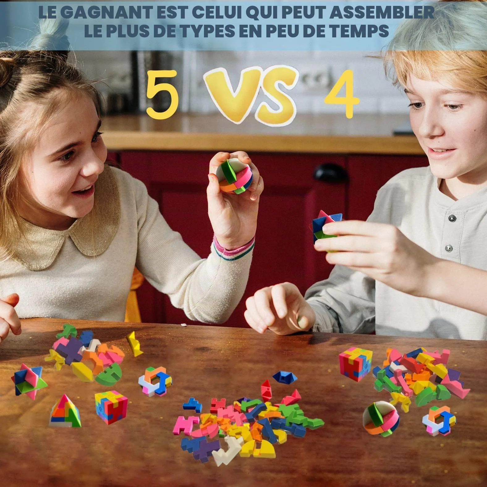 ICEPAPA Gomme Puzzle Cube 20 pièces Cadeaux Anniversaire Enfant 5 formes