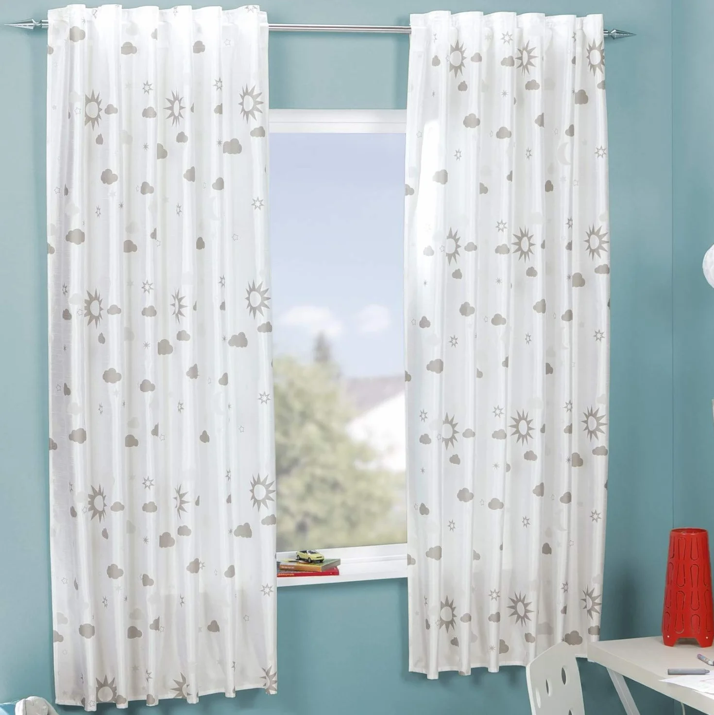 Delindo Lifestyle Rideau Fluorescent Magie 145x175 cm Étoile Blanc