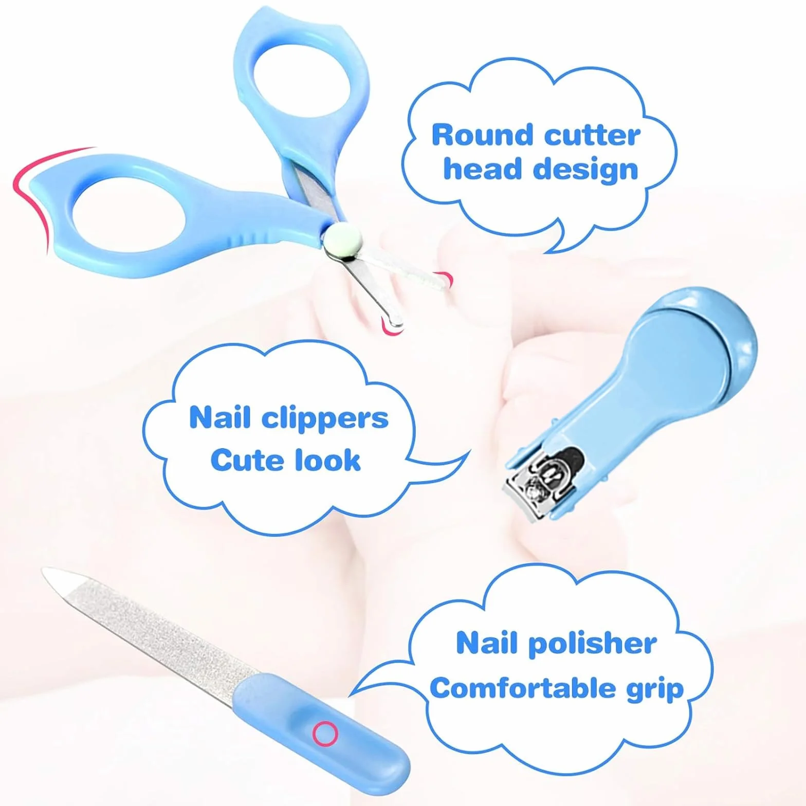 HyAdierTech Trousse de Soin Bébé 13 Pièces Set Kit Naissance Bleu