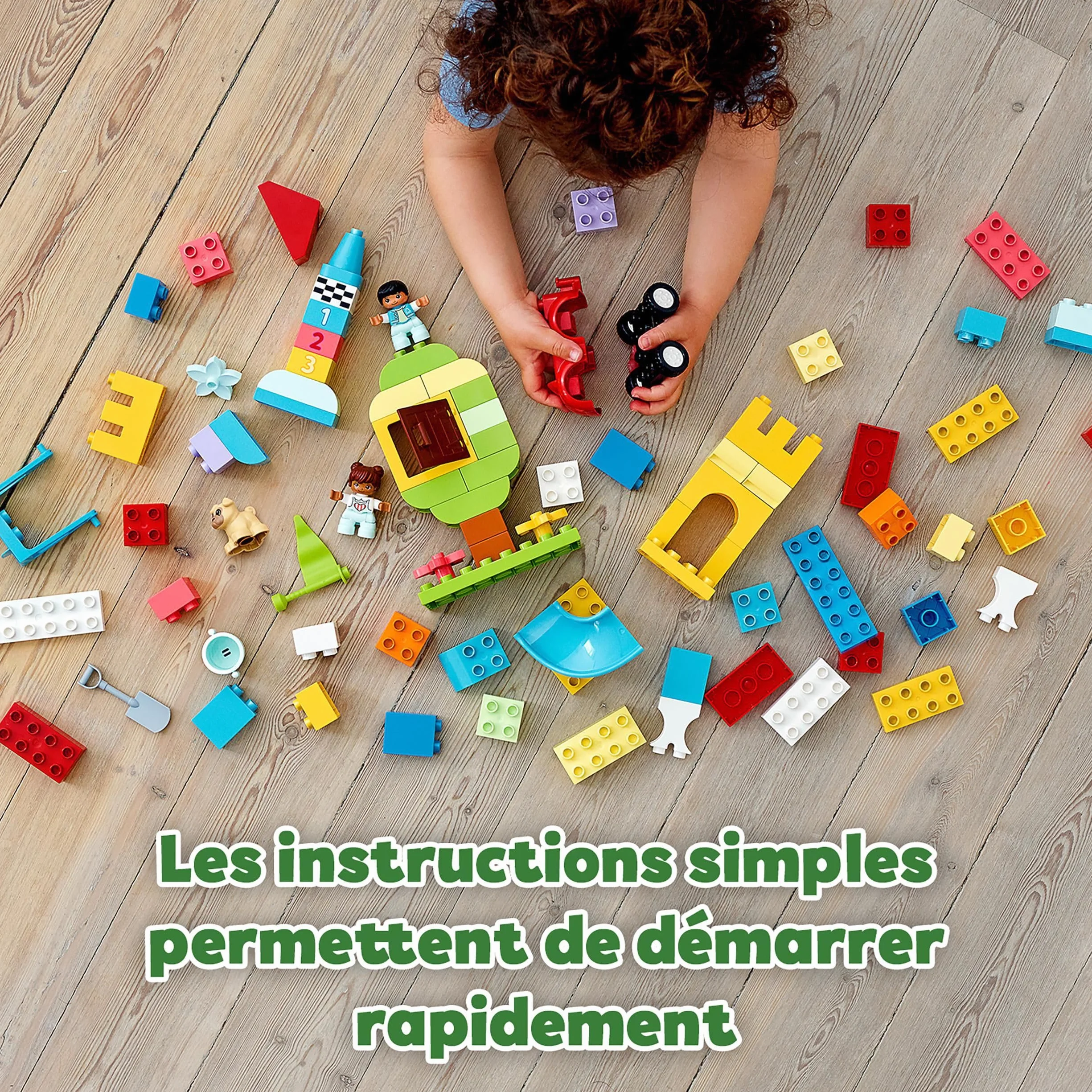 LEGO Duplo La Boîte de Briques Deluxe 10914 Jouet dès 1 an Motricité Fine Voiture Briques Chiffres Figurines Animaux Rangement