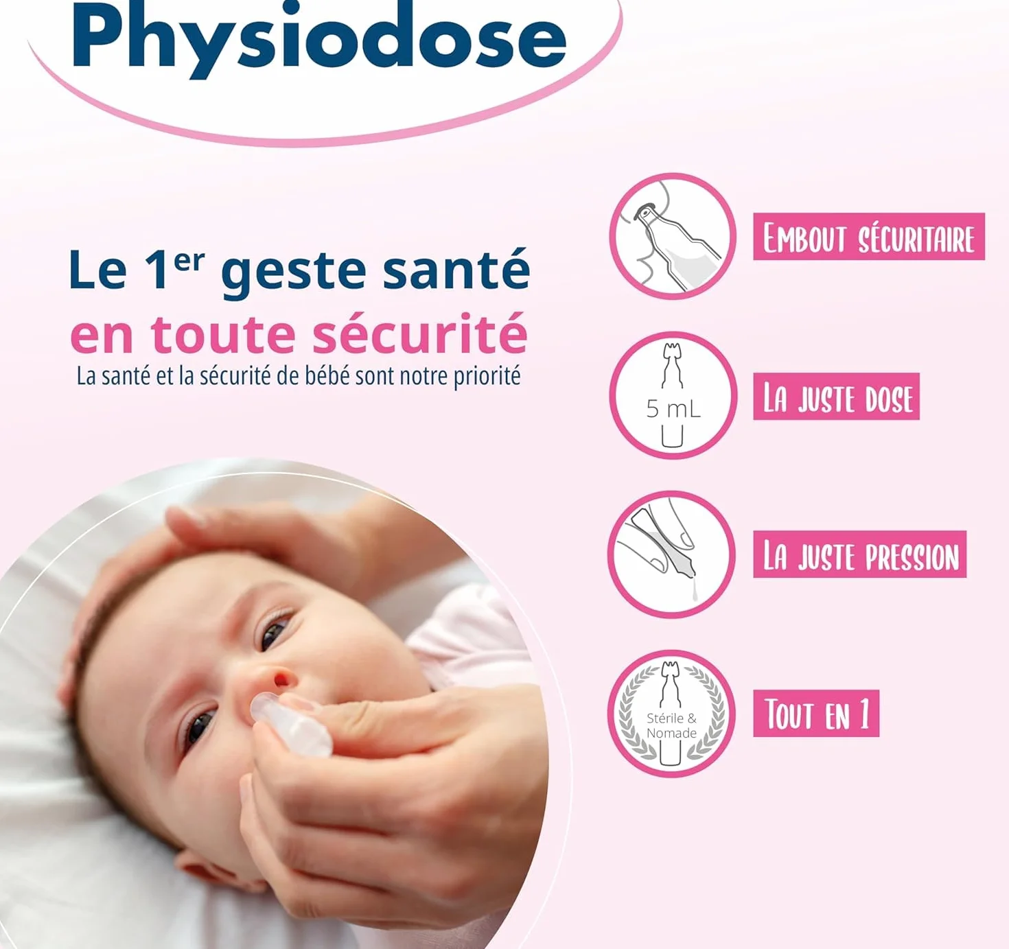 Laboratoires Gilbert PHYSIODOSE Sérum Physiologique 40x5ml Hygiène nez yeux oreilles