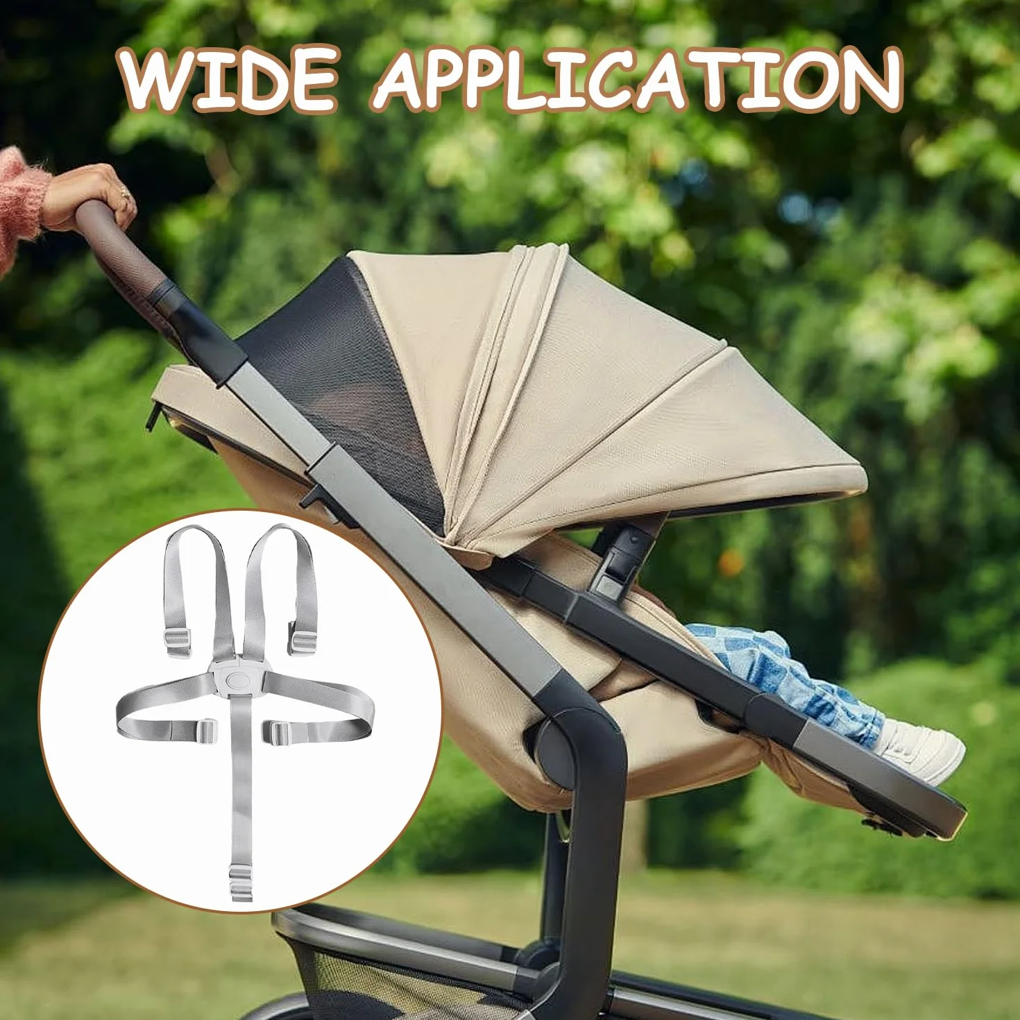 Harnais Chaise Haute Bébé, Ceinture de Sécurité 5 Points Sangle Universelle Rechange