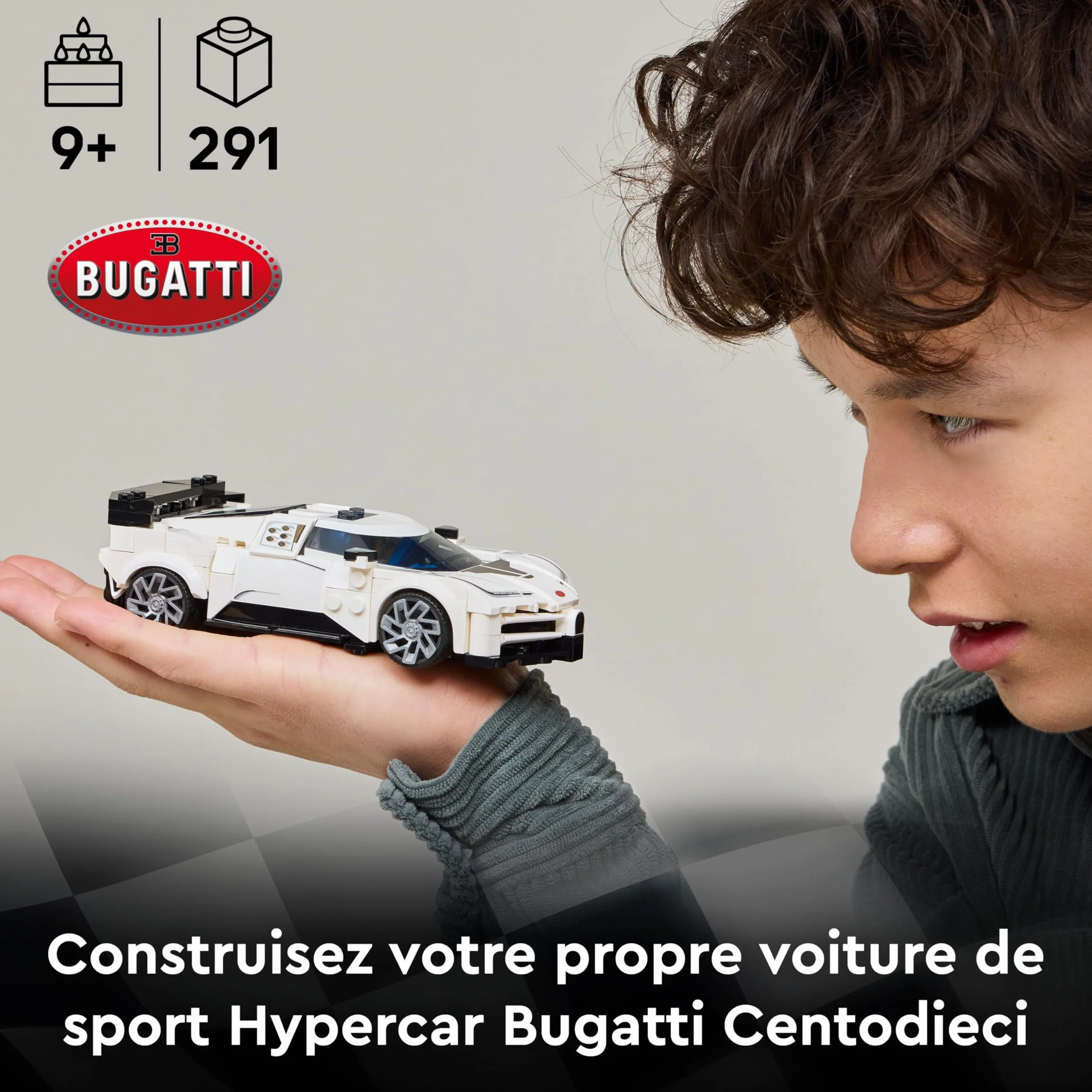 LEGO Speed Champions Bugatti Centodieci Hypercar Voiture de Sport Maquette Minifigurine Pilote 77240