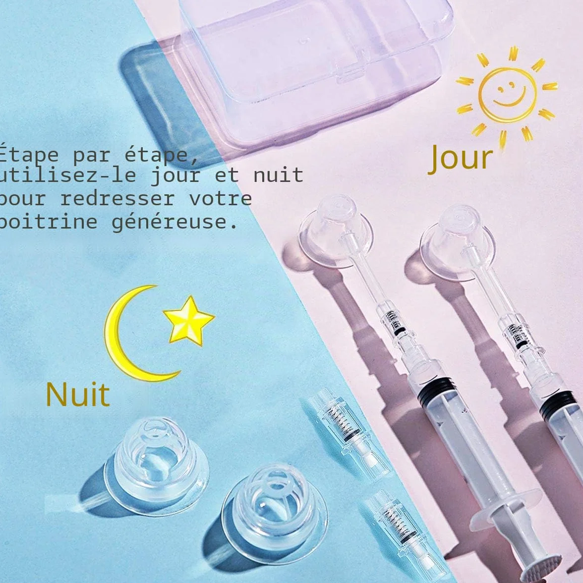 Niplette Aspirateur de Mamelon Correcteur pour Tétons Inversés Plats 2 sets