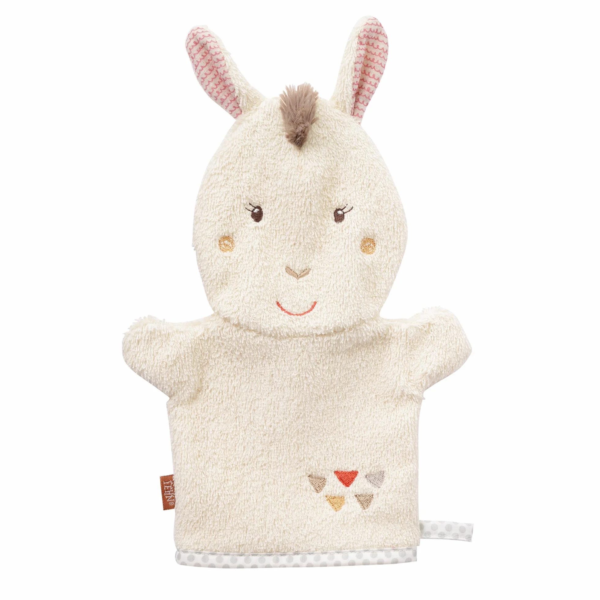 Fehn Gant de Toilette lama - Absorbant et Doux pour Bébés dès 0 Mois