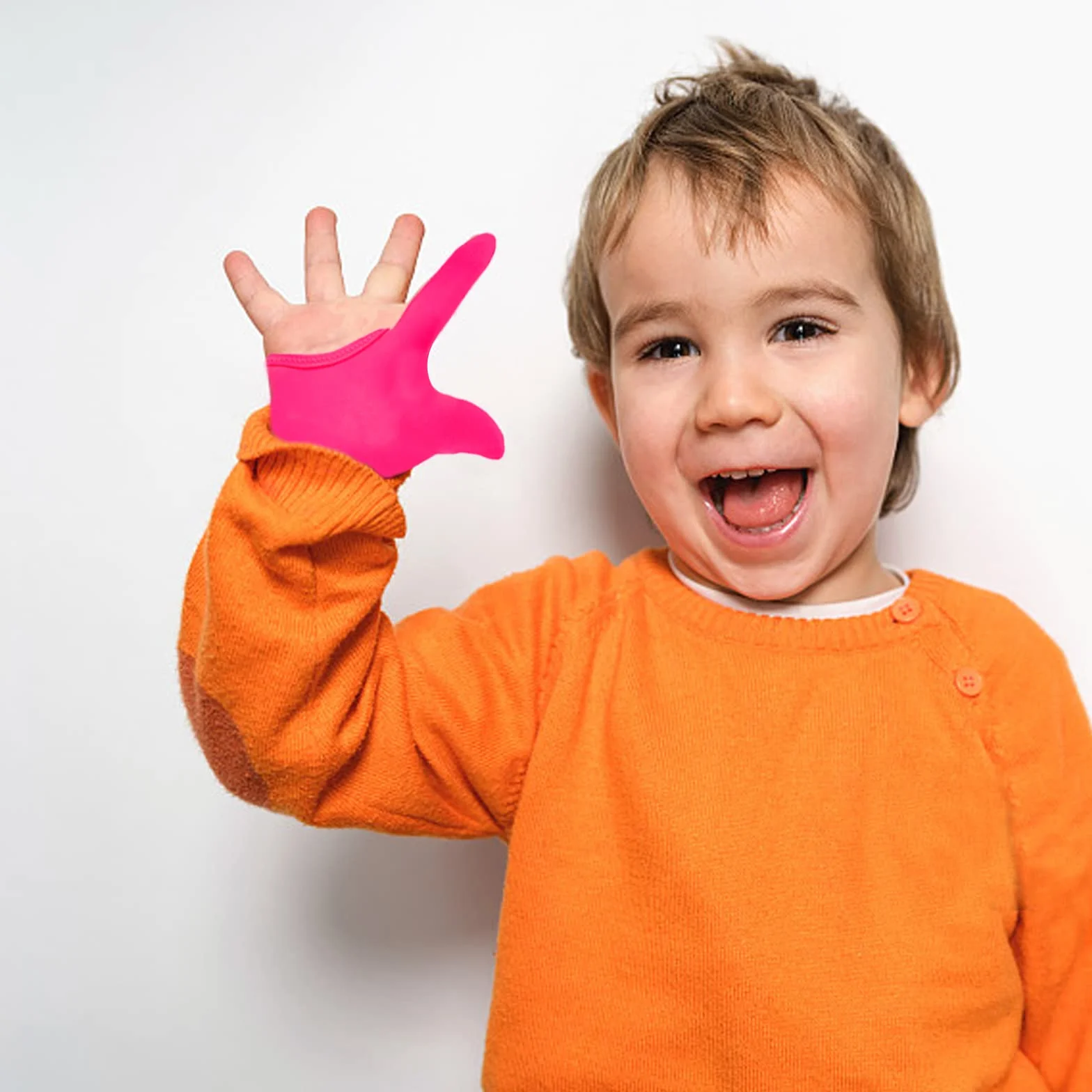 Gants de protection pour le pouce - Lot de 4 - Compression respirants - Anti-succion - Enfants - Rose