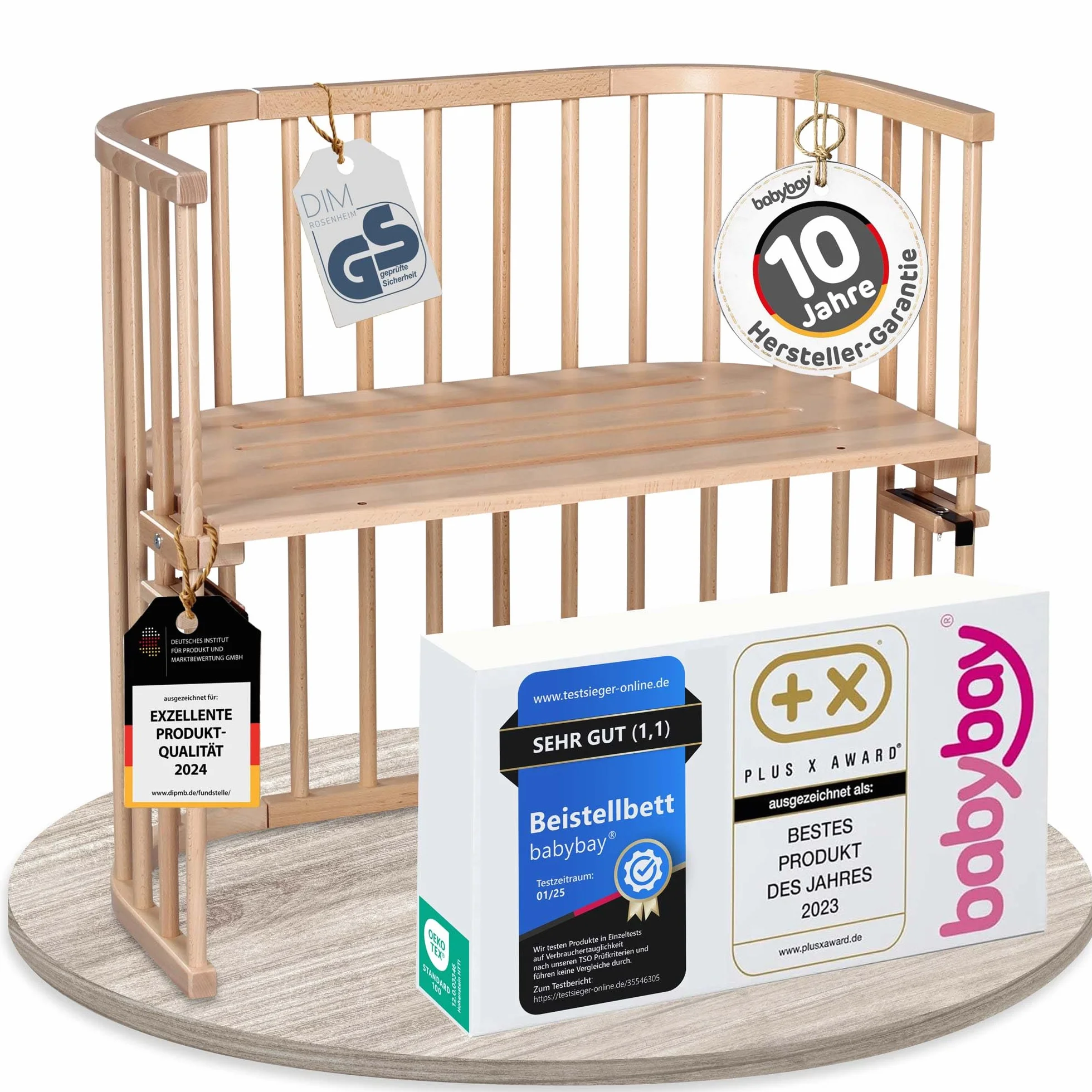 babybay Original lit cododo en bois de hêtre massif modulable hauteur réglable lit bébé évolutif