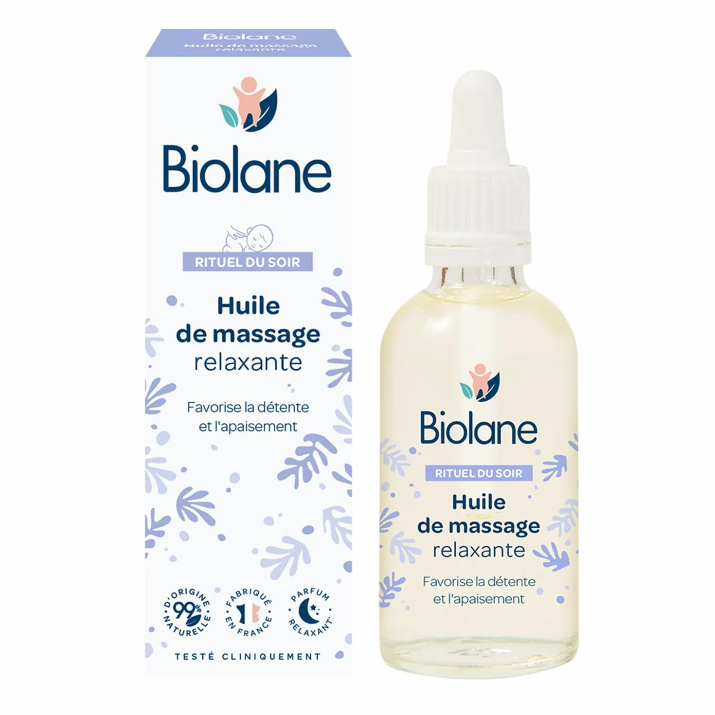 BIOLANE Huile de massage Bébé Détente 50ml Fabriqué en France